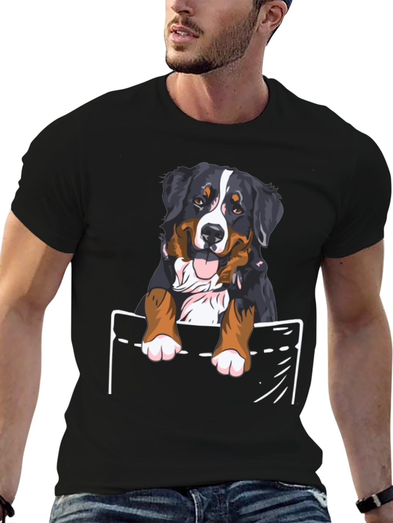 Bernese Mountain Dog Pocket T-Shirt