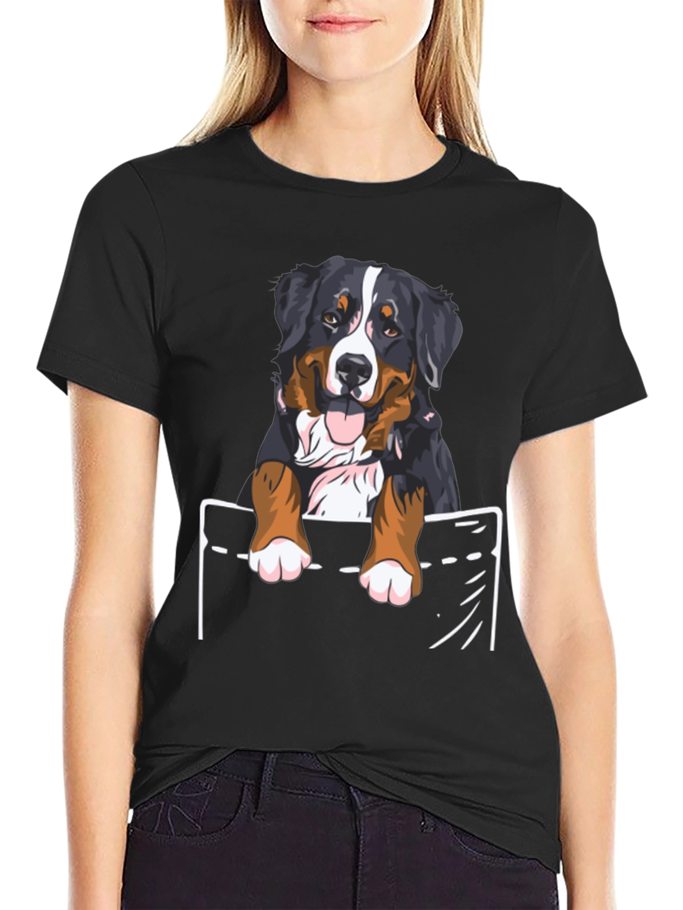 Bernese Mountain Dog Pocket T-Shirt