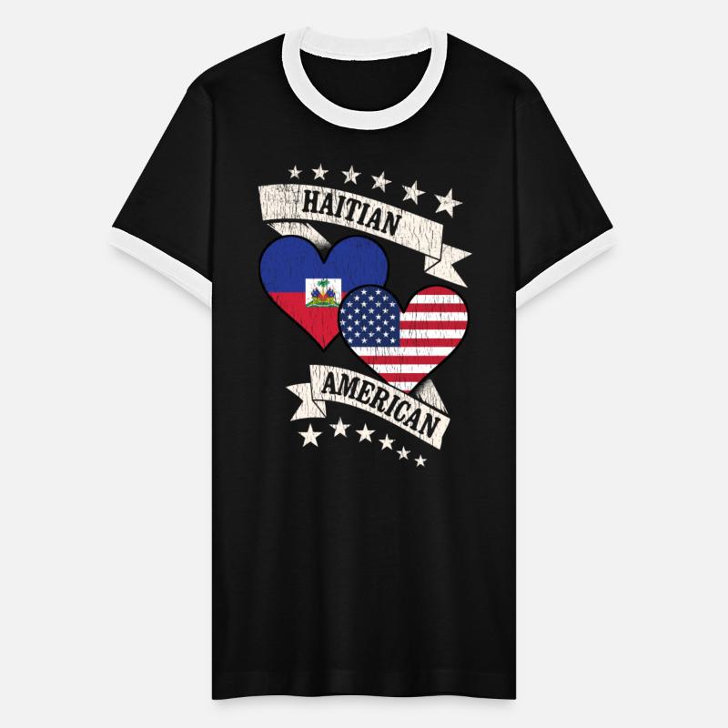 Haitian American Heart Flags Haiti America