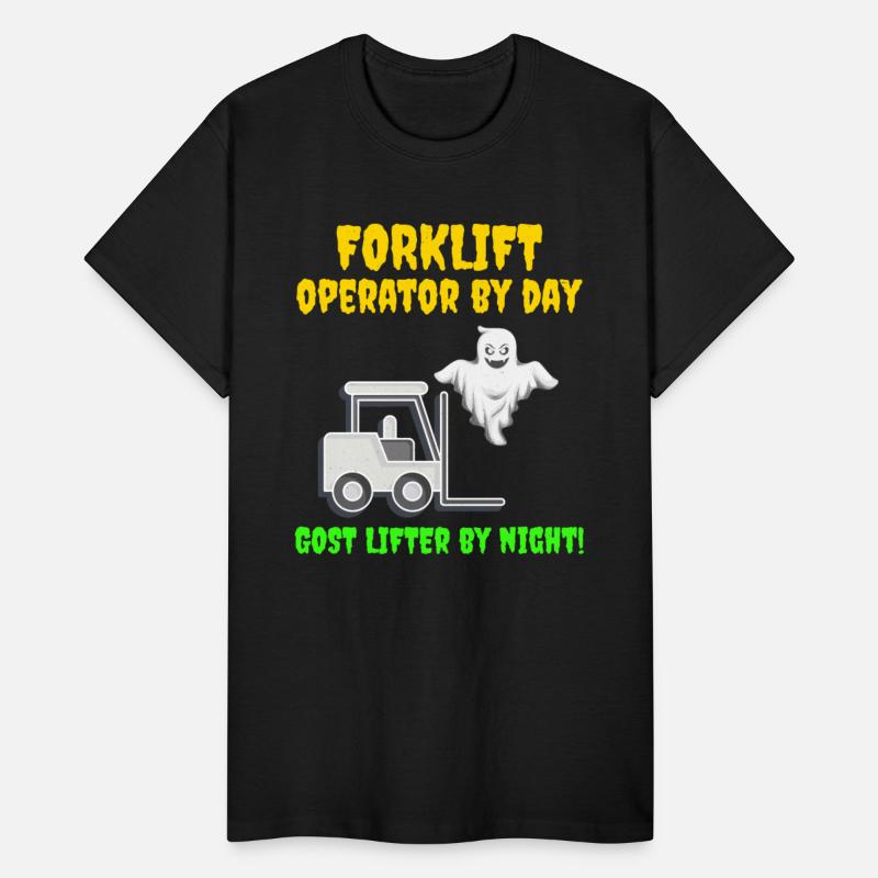Halloween Ghost Forklift Operator Heavy Equipment