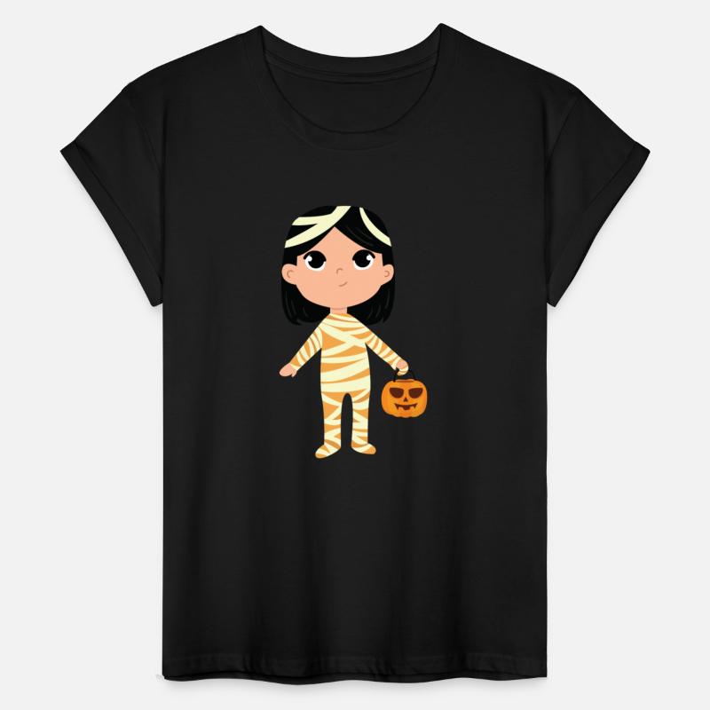 Halloween Kid Dressed As Mummy Holding Pumpkin