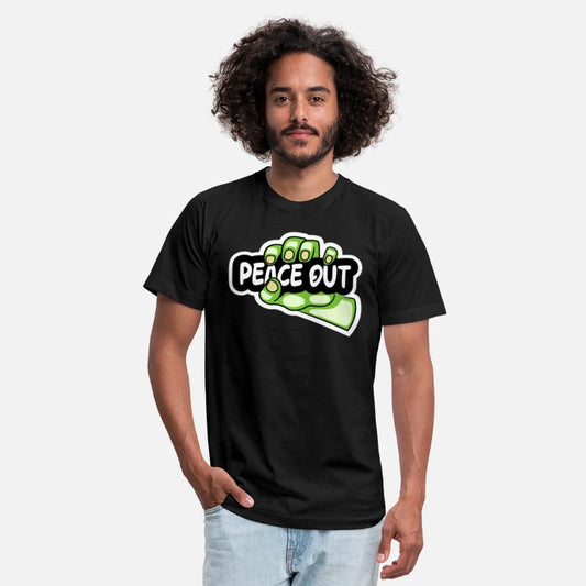 hand holding peace out sign