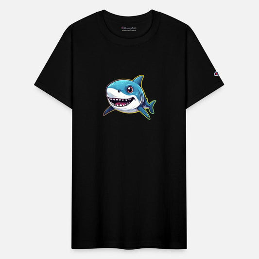 happy Cute cartoon Shark Icon Detailed Comic