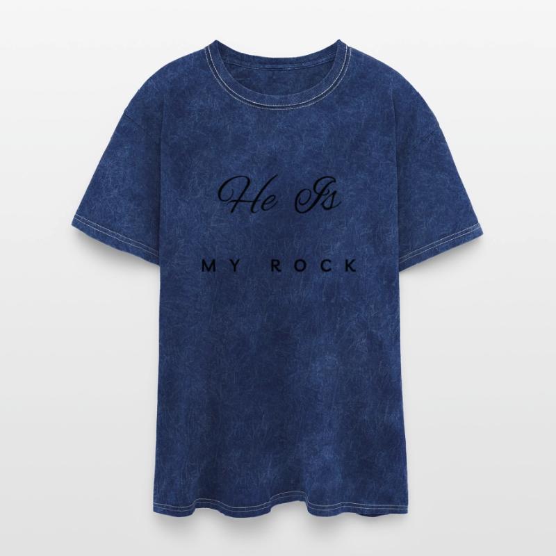 "He Is My Rock" Black Text Christian Design