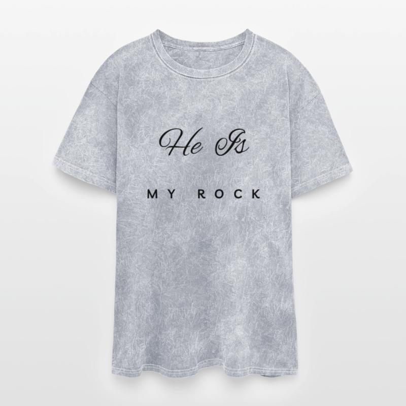 "He Is My Rock" Black Text Christian Design