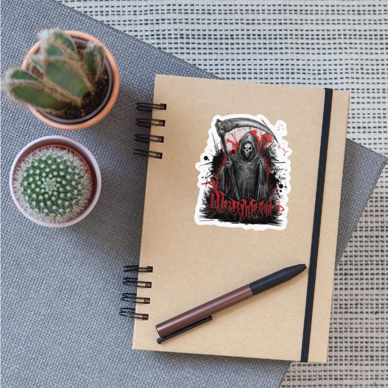 Heavy Metal Reaper with Scythe Graphic