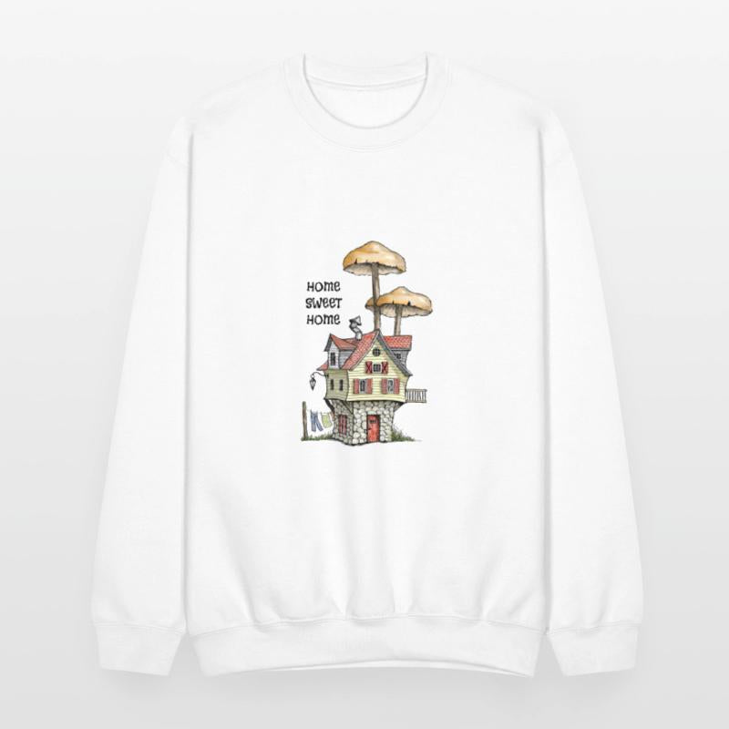 Home Sweet Home Wonky Fantasy House and Mushrooms