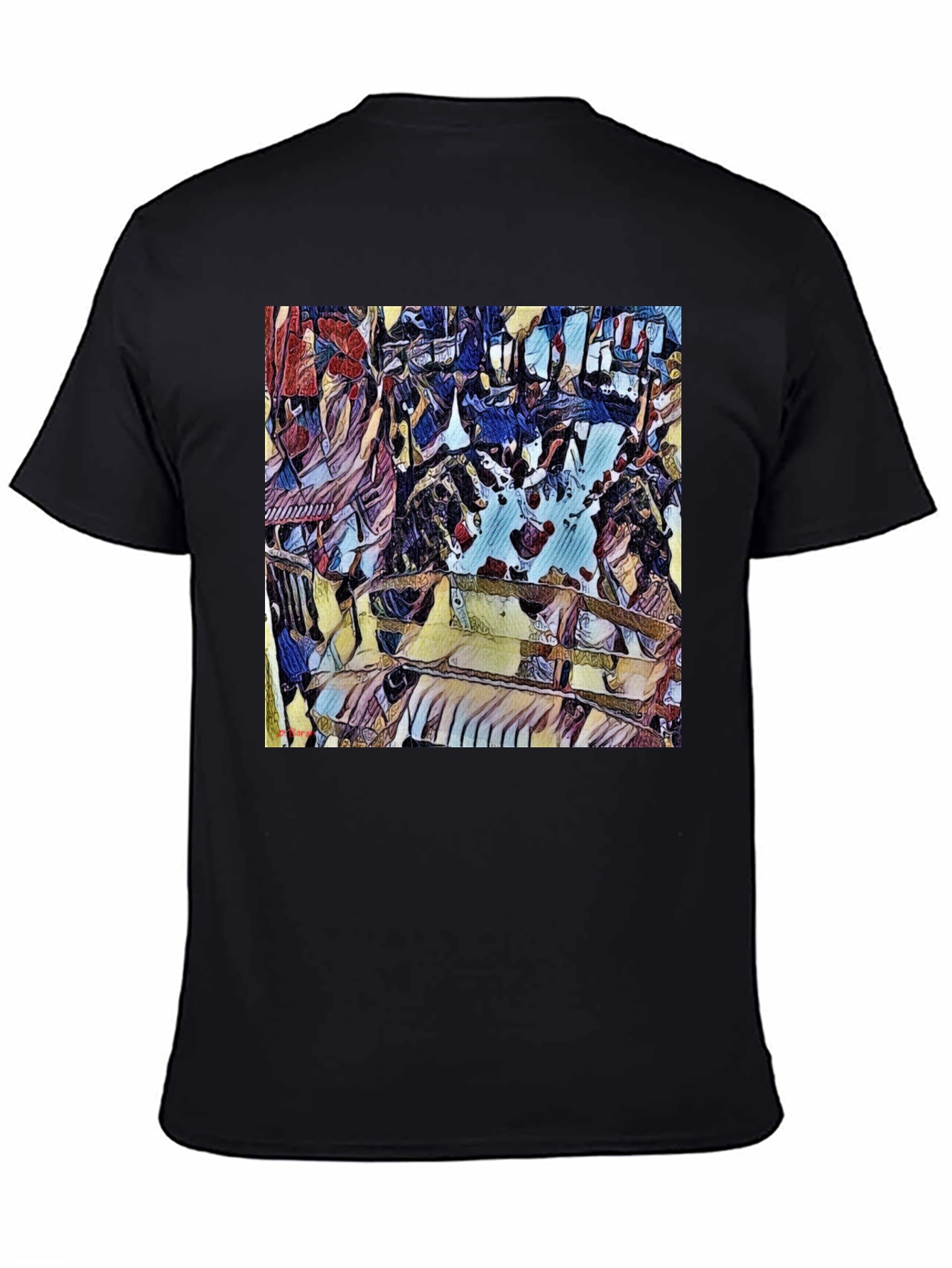 Abstract Art Print Black T-Shirt