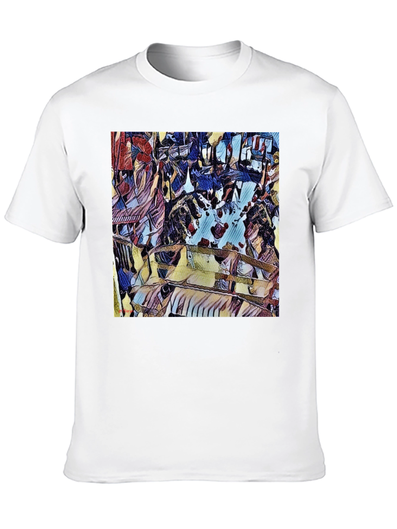 Abstract Art Print Black T-Shirt