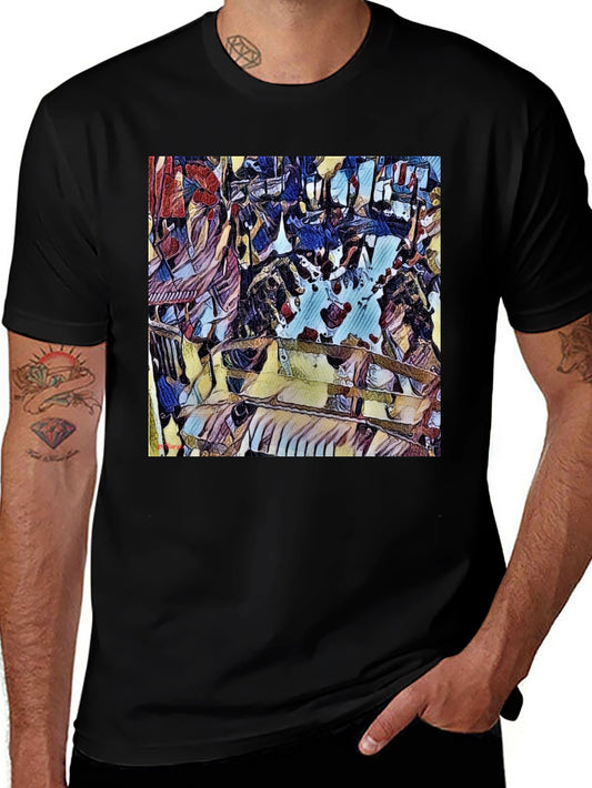 Abstract Art Print Black T-Shirt
