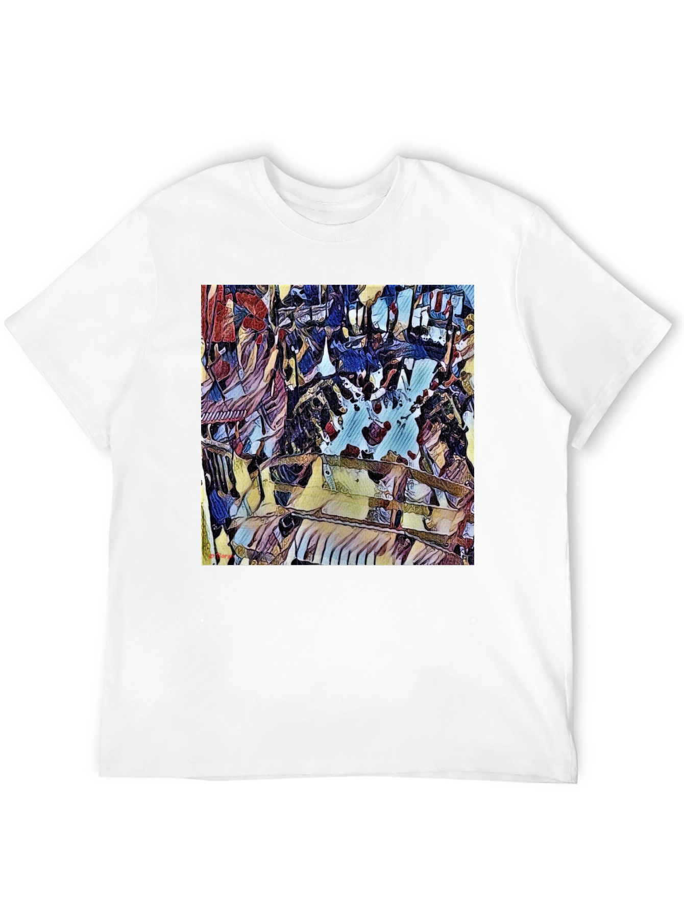 Abstract Art Print Black T-Shirt