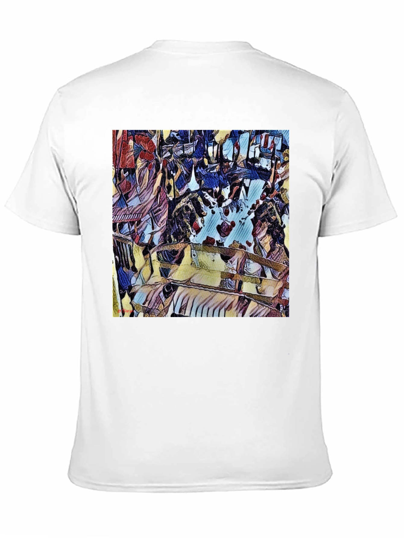 Abstract Art Print Black T-Shirt