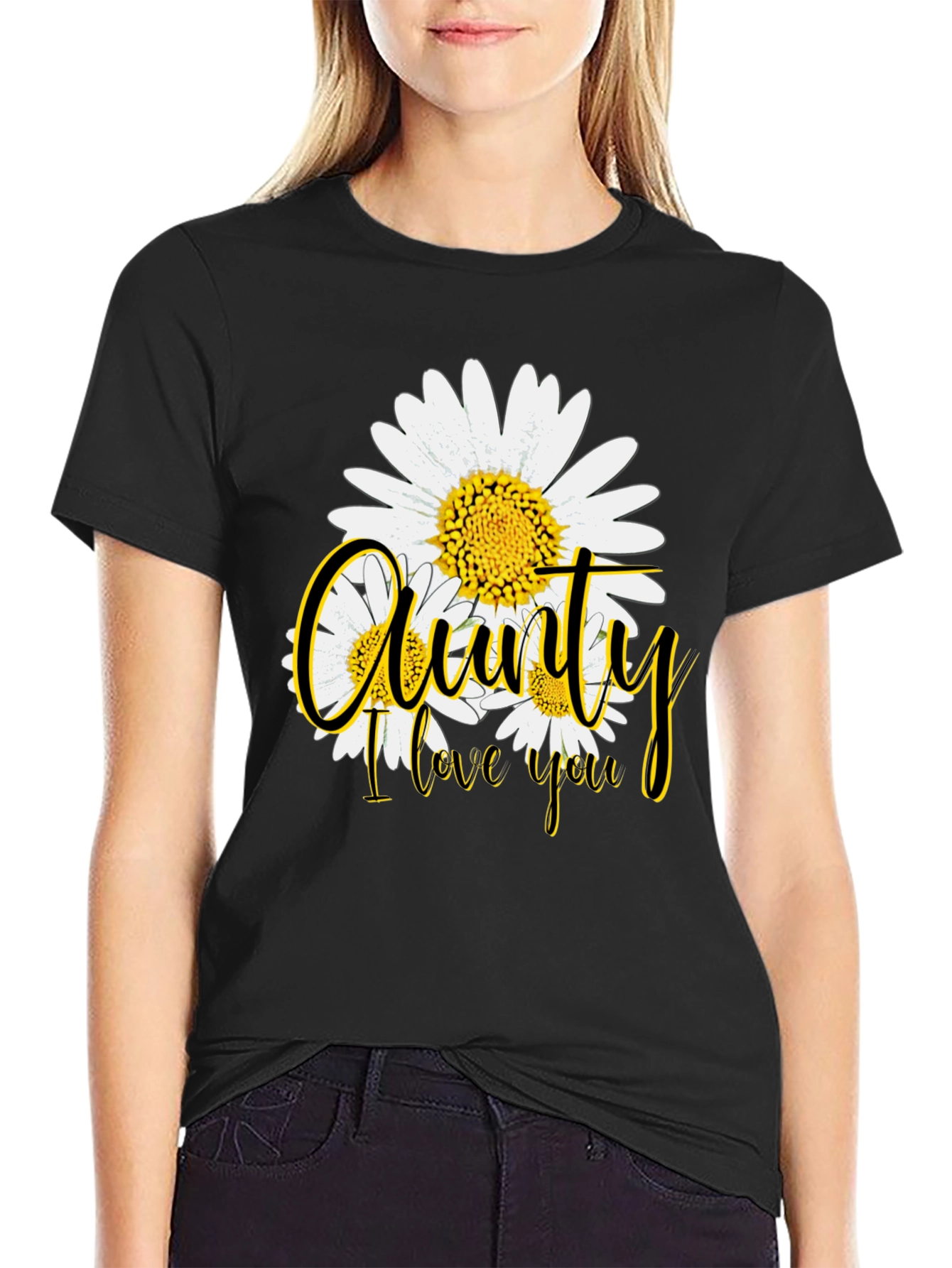 Aunty I Love You Floral Graphic T-Shirt