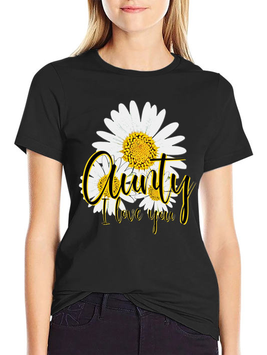 Aunty I Love You Floral Graphic T-Shirt