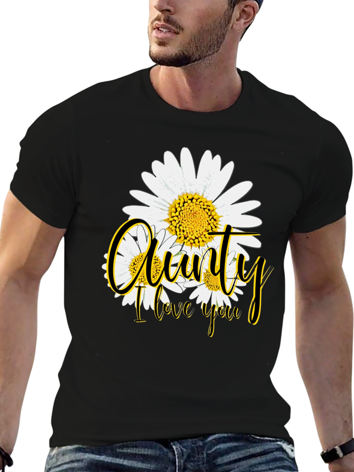 Aunty I Love You Floral Graphic T-Shirt
