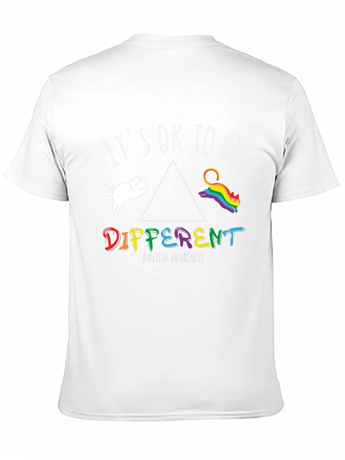Autism Awareness Its OK To Be Different Cat T-Shirt
