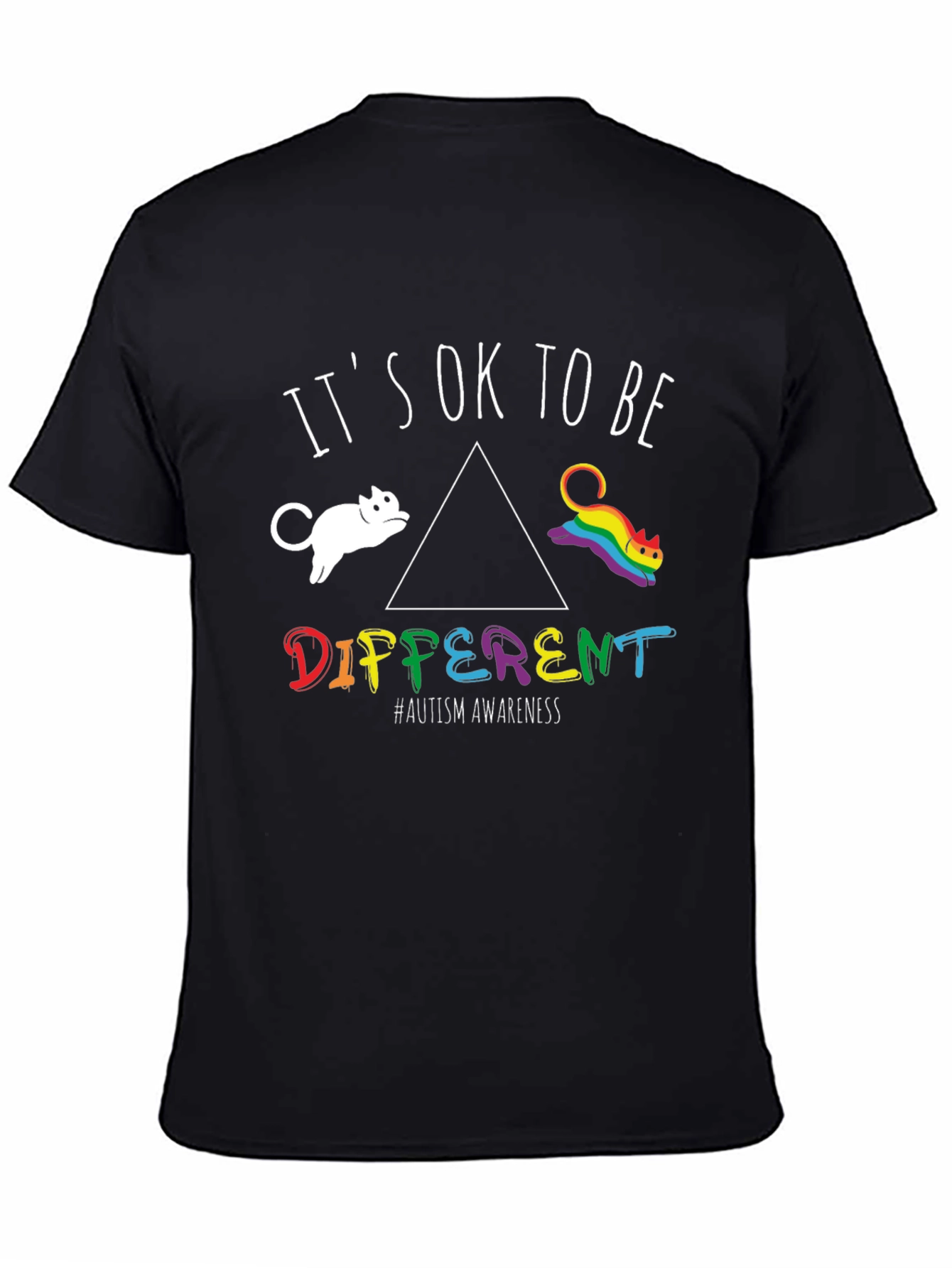 Autism Awareness Its OK To Be Different Cat T-Shirt