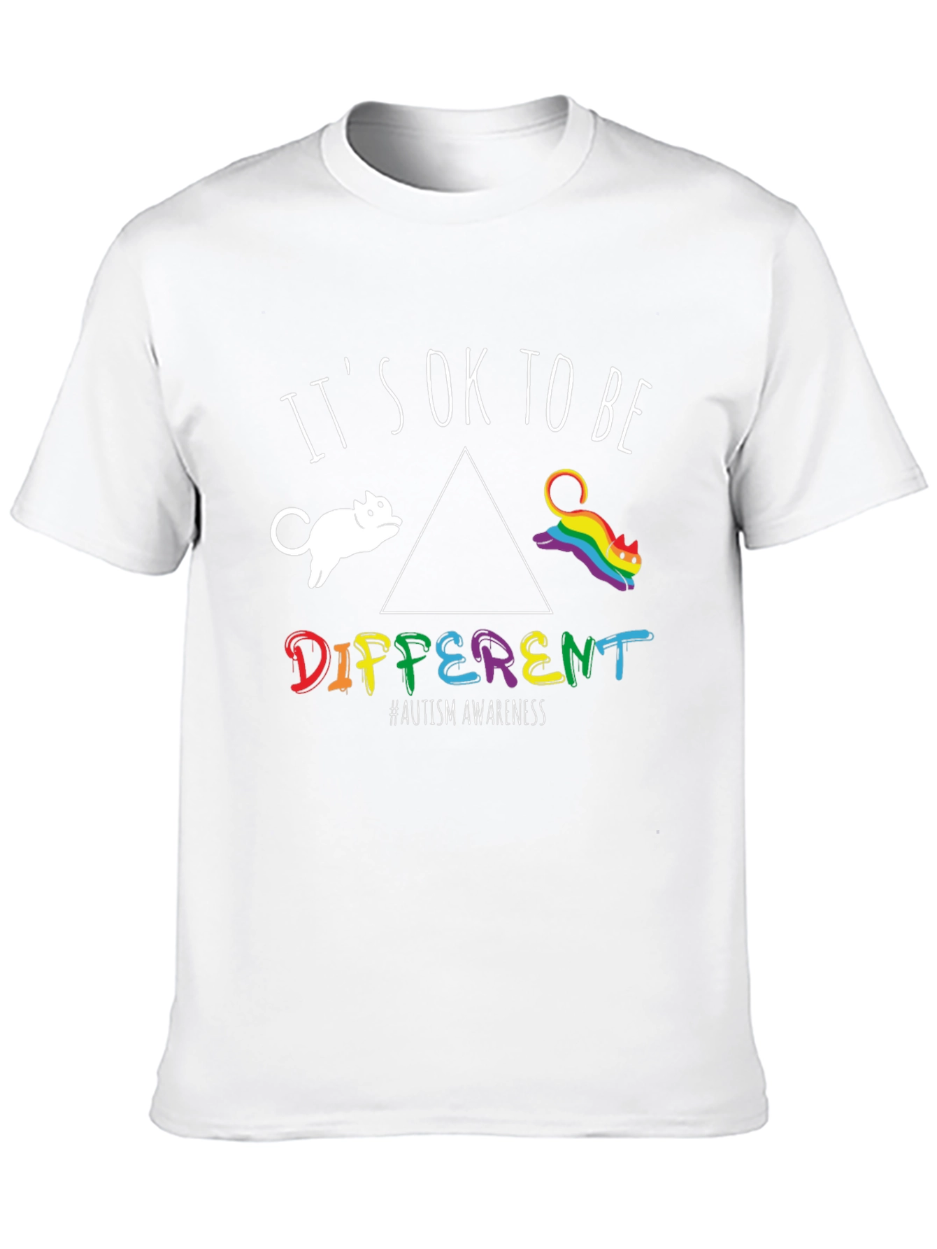 Autism Awareness Its OK To Be Different Cat T-Shirt