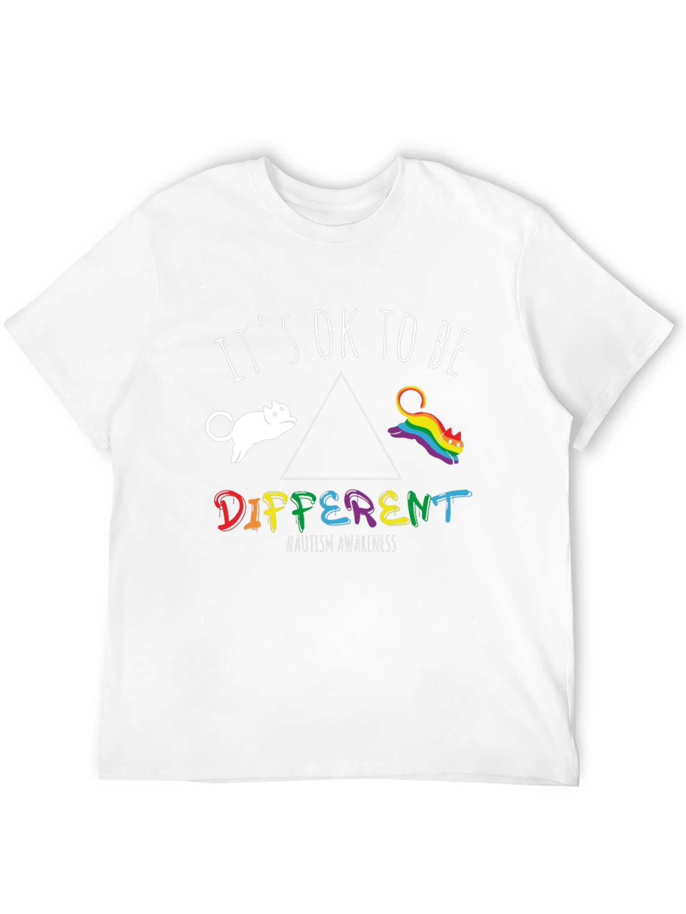 Autism Awareness Its OK To Be Different Cat T-Shirt