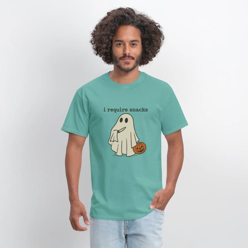 I Require Snacks Funny Halloween Ghost Meme
