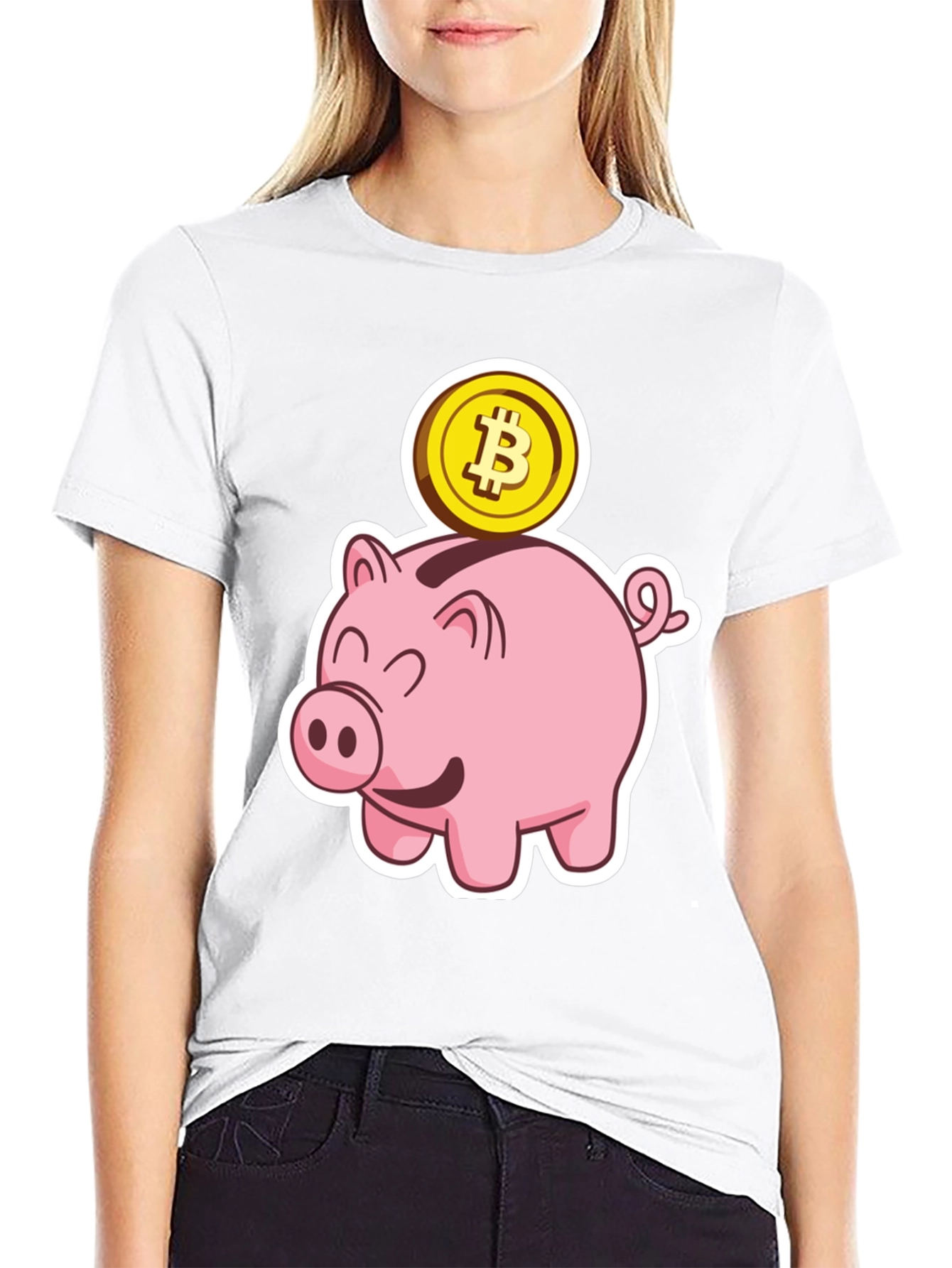 Bitcoin Piggy Bank Black T-Shirt