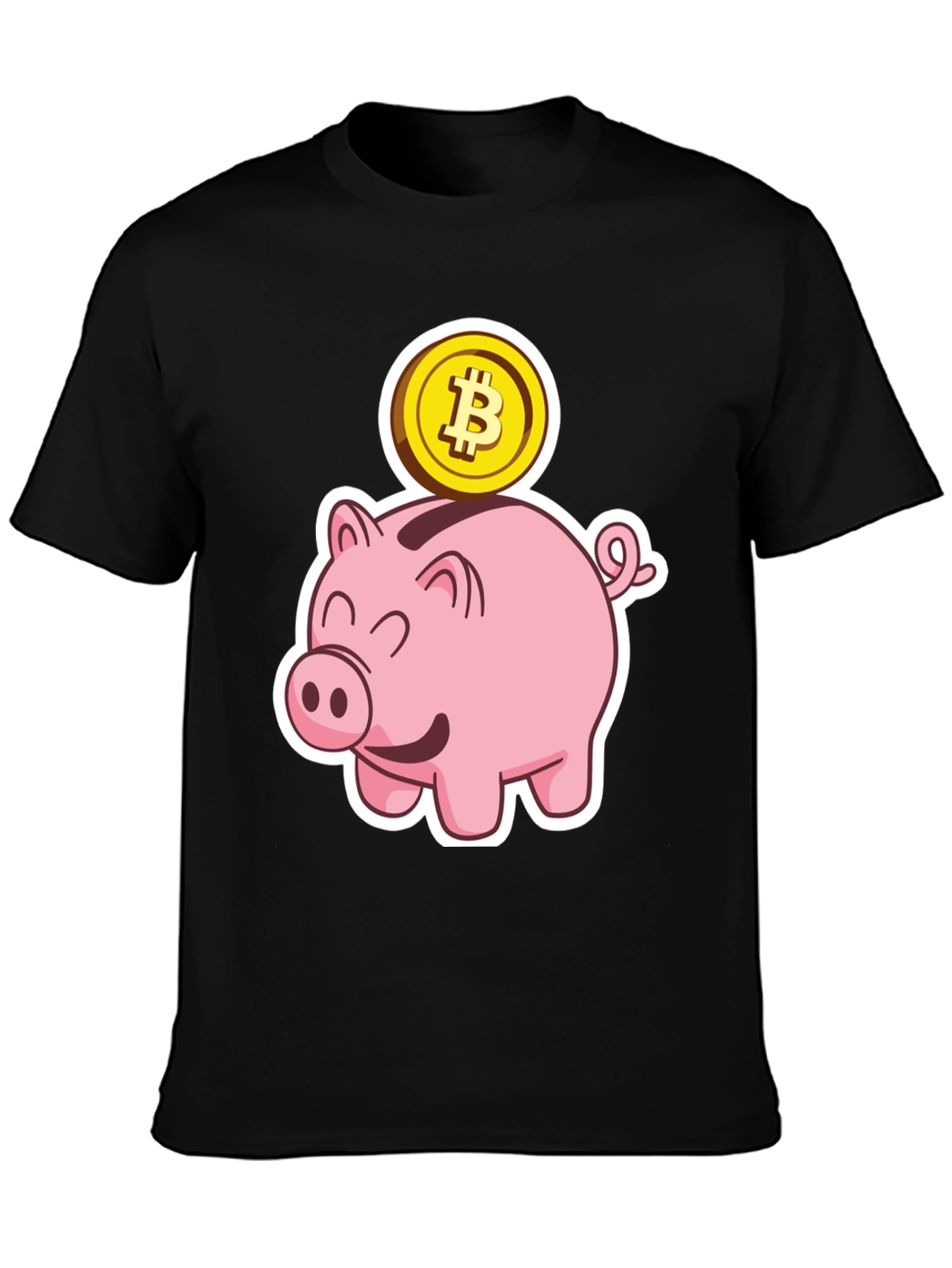 Bitcoin Piggy Bank Black T-Shirt