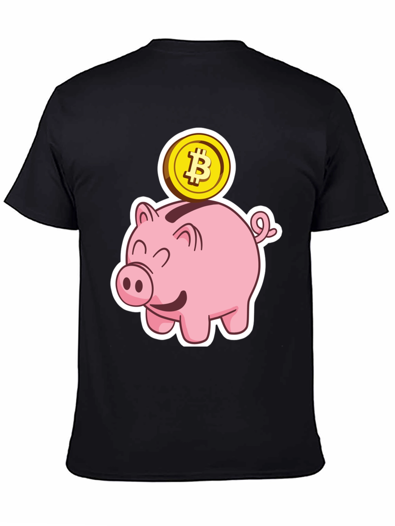 Bitcoin Piggy Bank Black T-Shirt