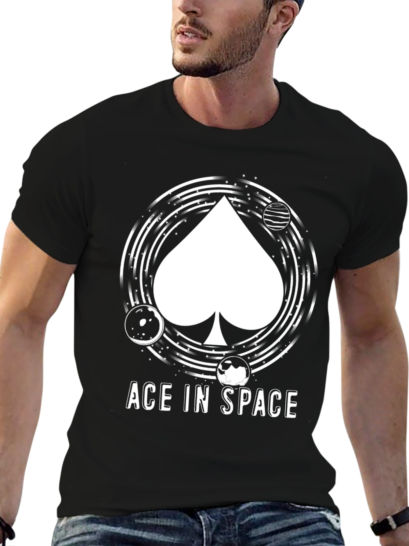Ace In Space Black Graphic Tee