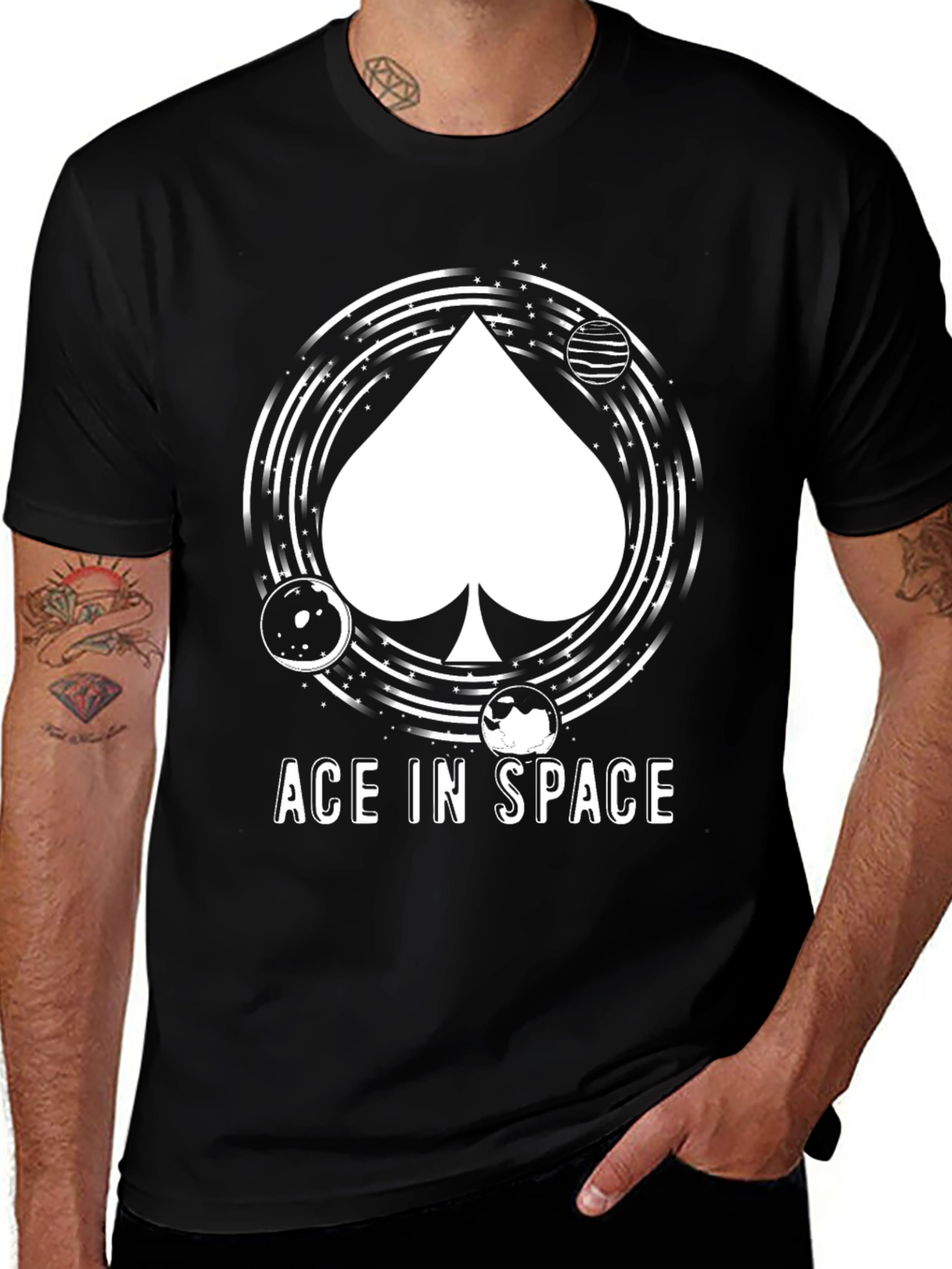 Ace In Space Black Graphic Tee