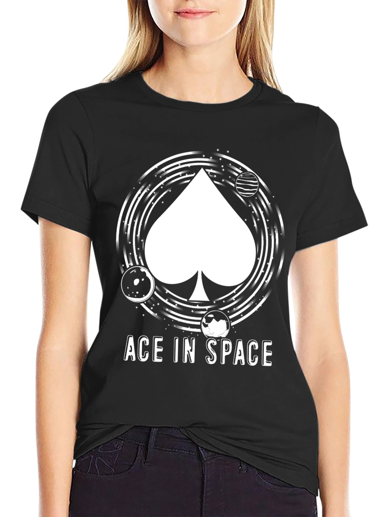 Ace In Space Black Graphic Tee