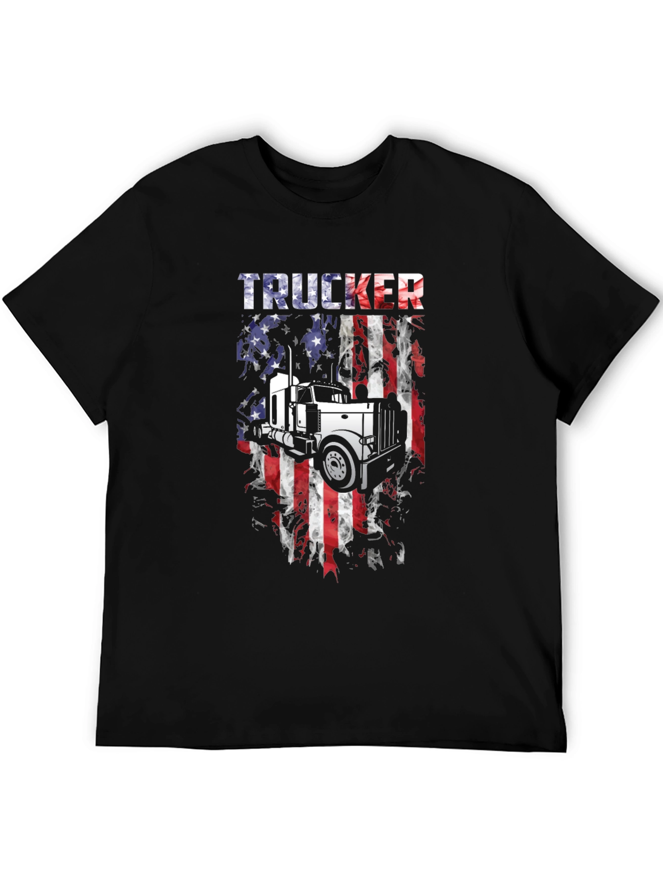 Trucker USA Flag Graphic T-Shirt