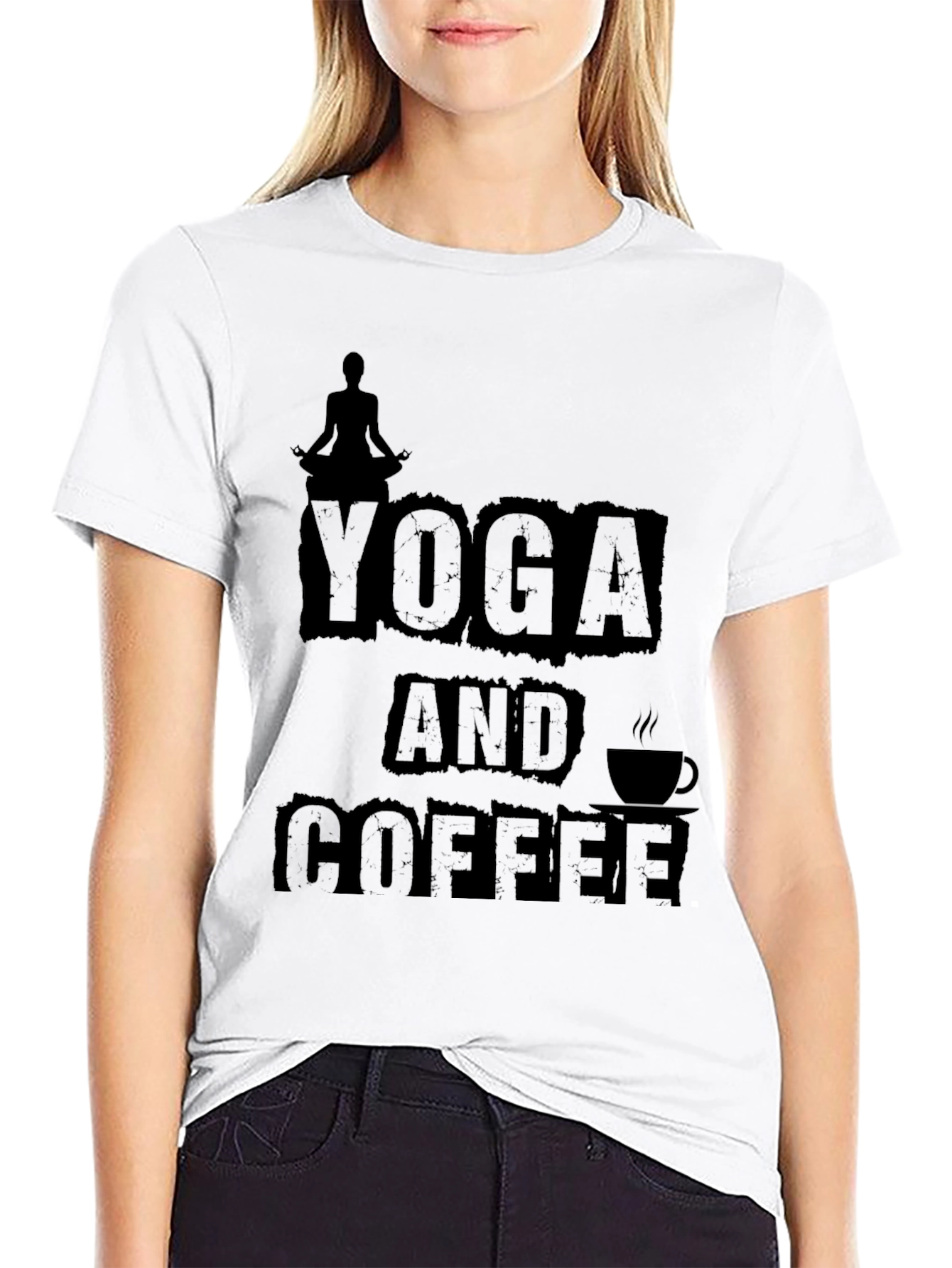Yoga and Coffee Black Graphic Tee