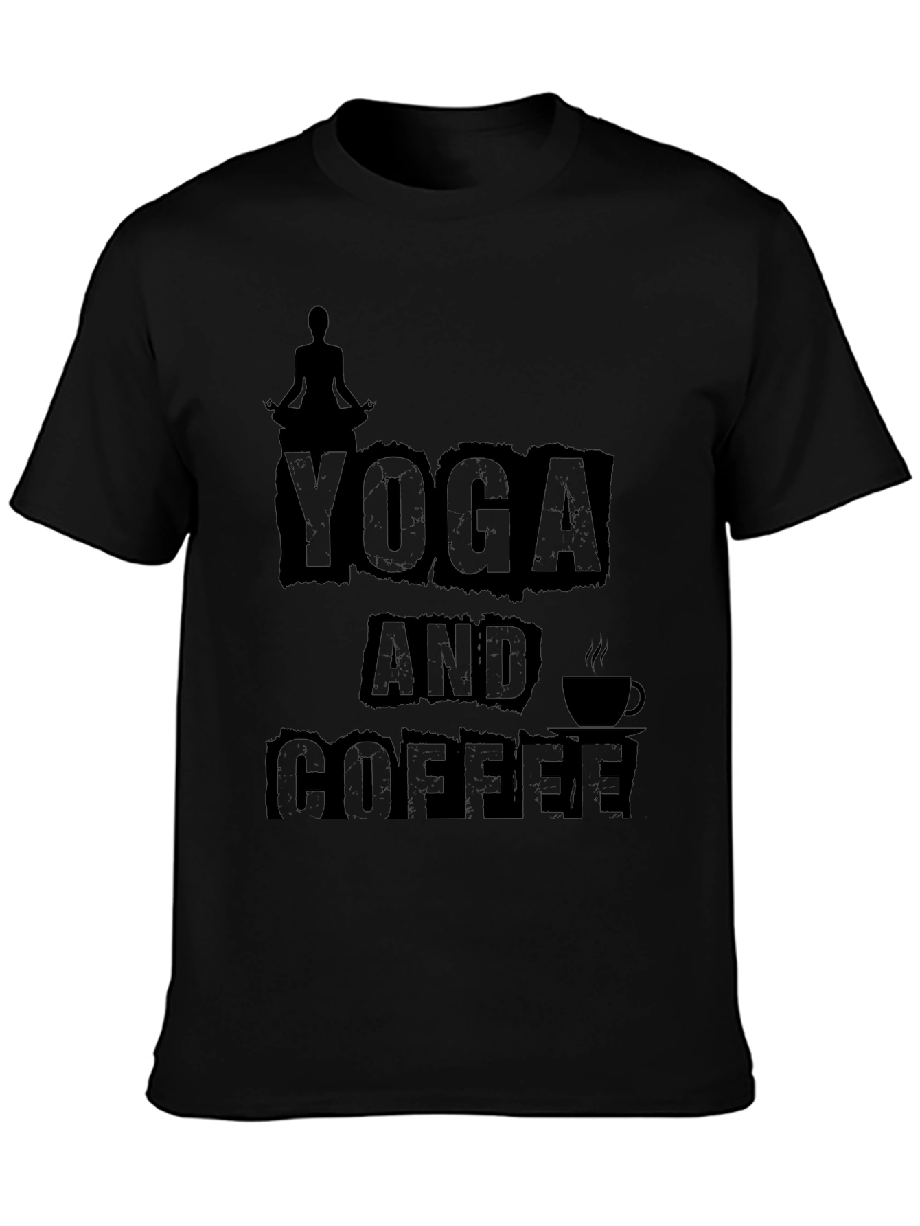Yoga and Coffee Black Graphic Tee