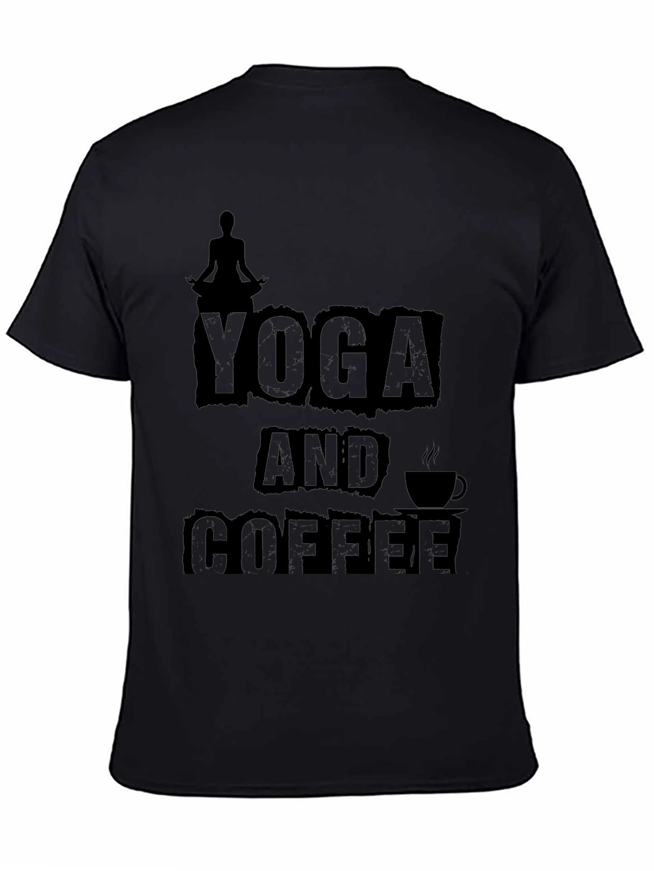 Yoga and Coffee Black Graphic Tee