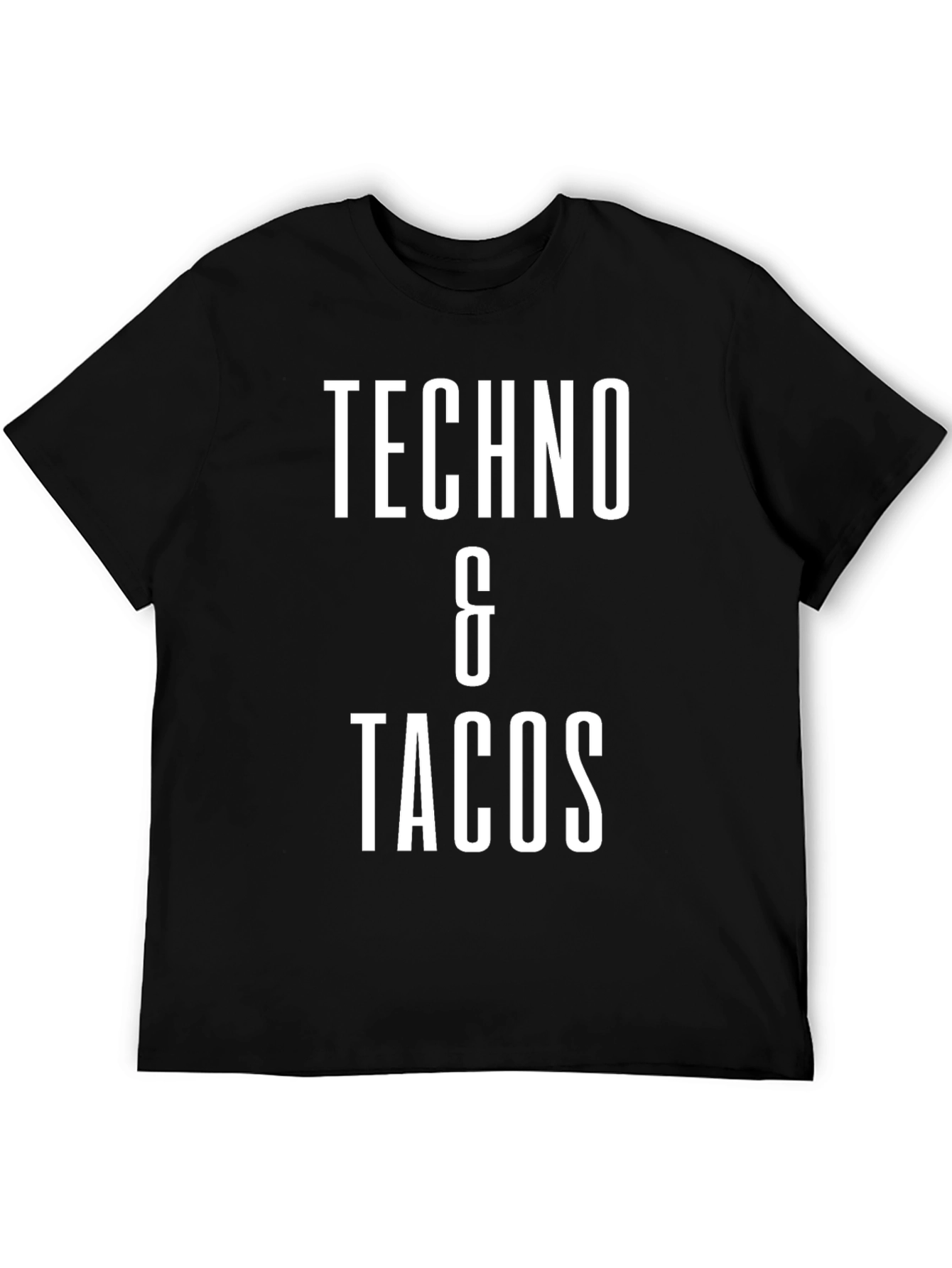 Techno & Tacos Graphic Tee - Black Cotton Blend