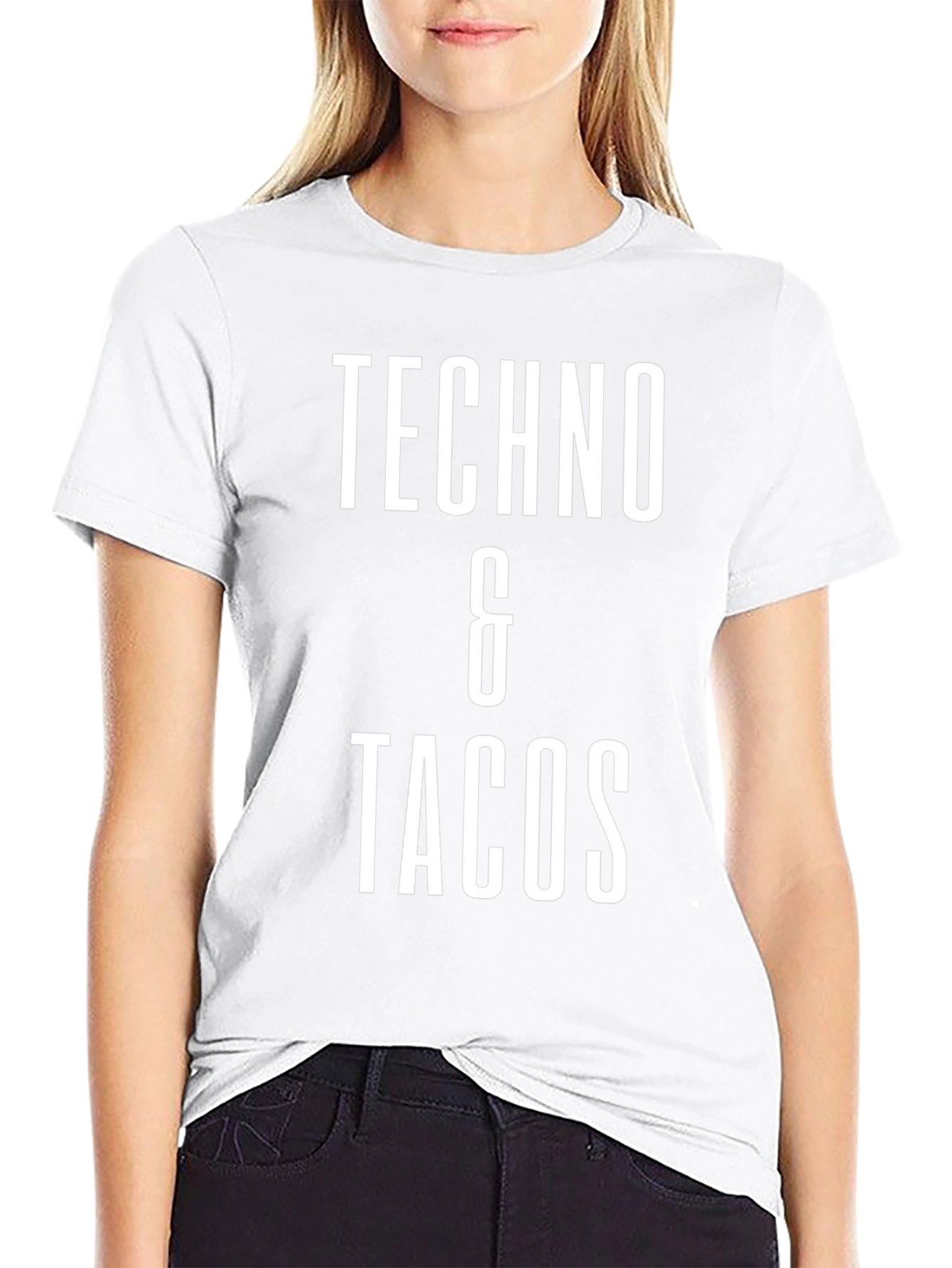 Techno & Tacos Graphic Tee - Black Cotton Blend