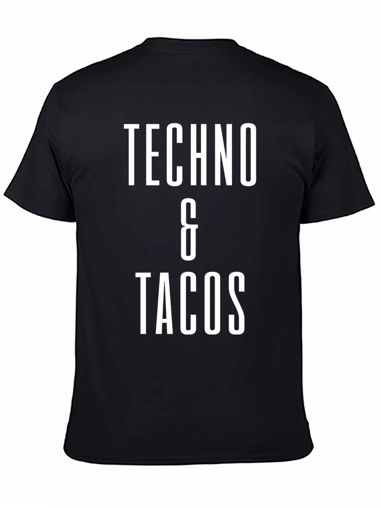 Techno & Tacos Graphic Tee - Black Cotton Blend