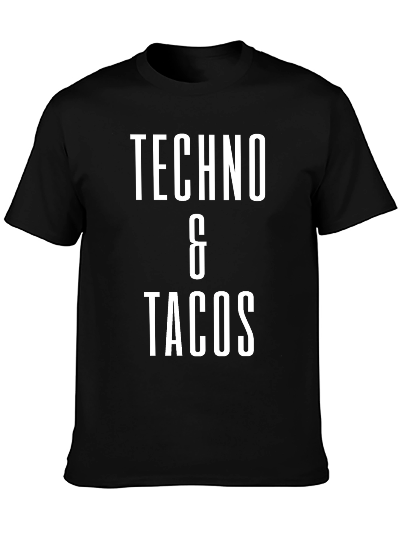 Techno & Tacos Graphic Tee - Black Cotton Blend