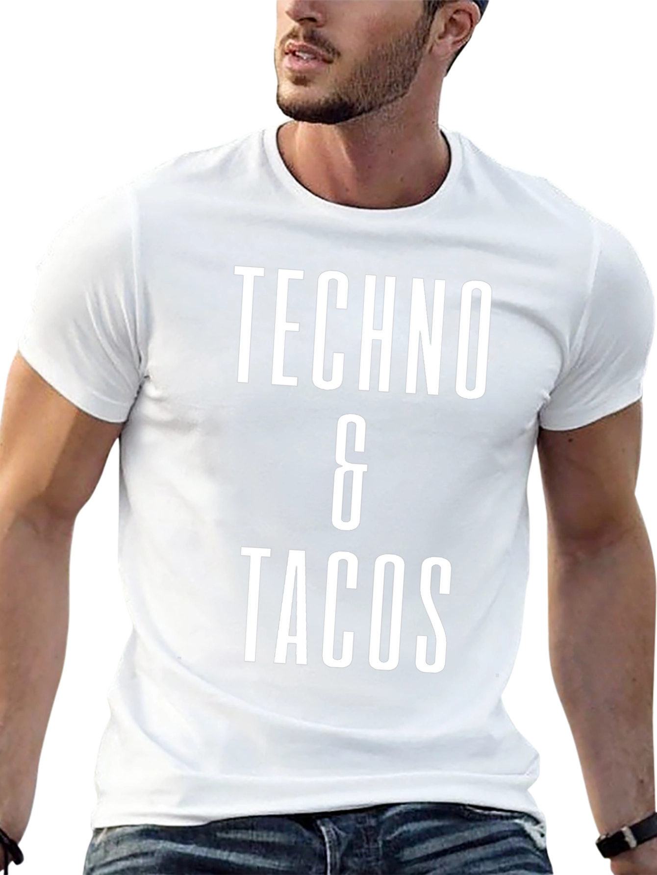 Techno & Tacos Graphic Tee - Black Cotton Blend