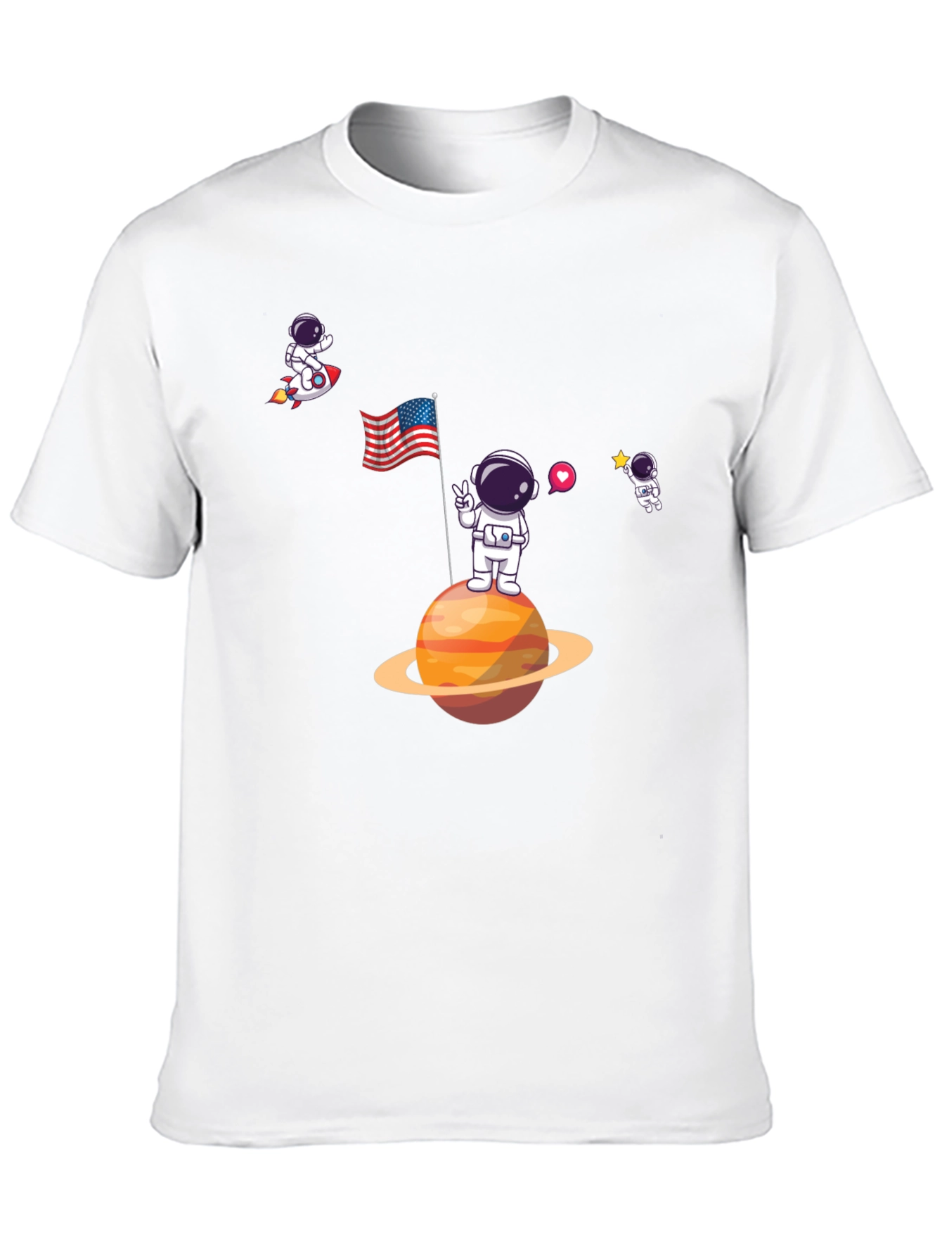 Astronaut Planet Graphic Black T-Shirt