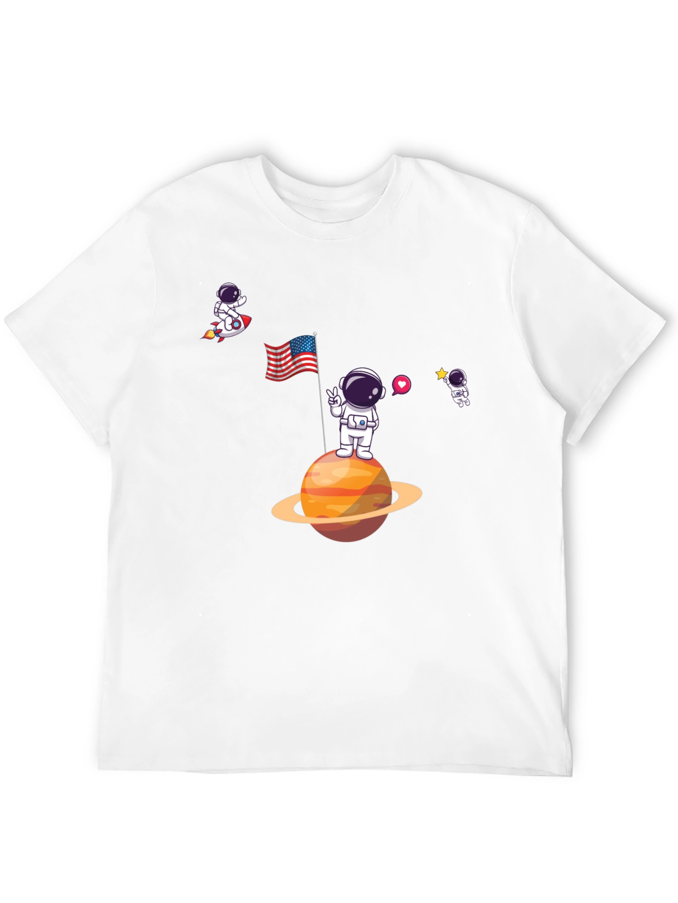 Astronaut Planet Graphic Black T-Shirt