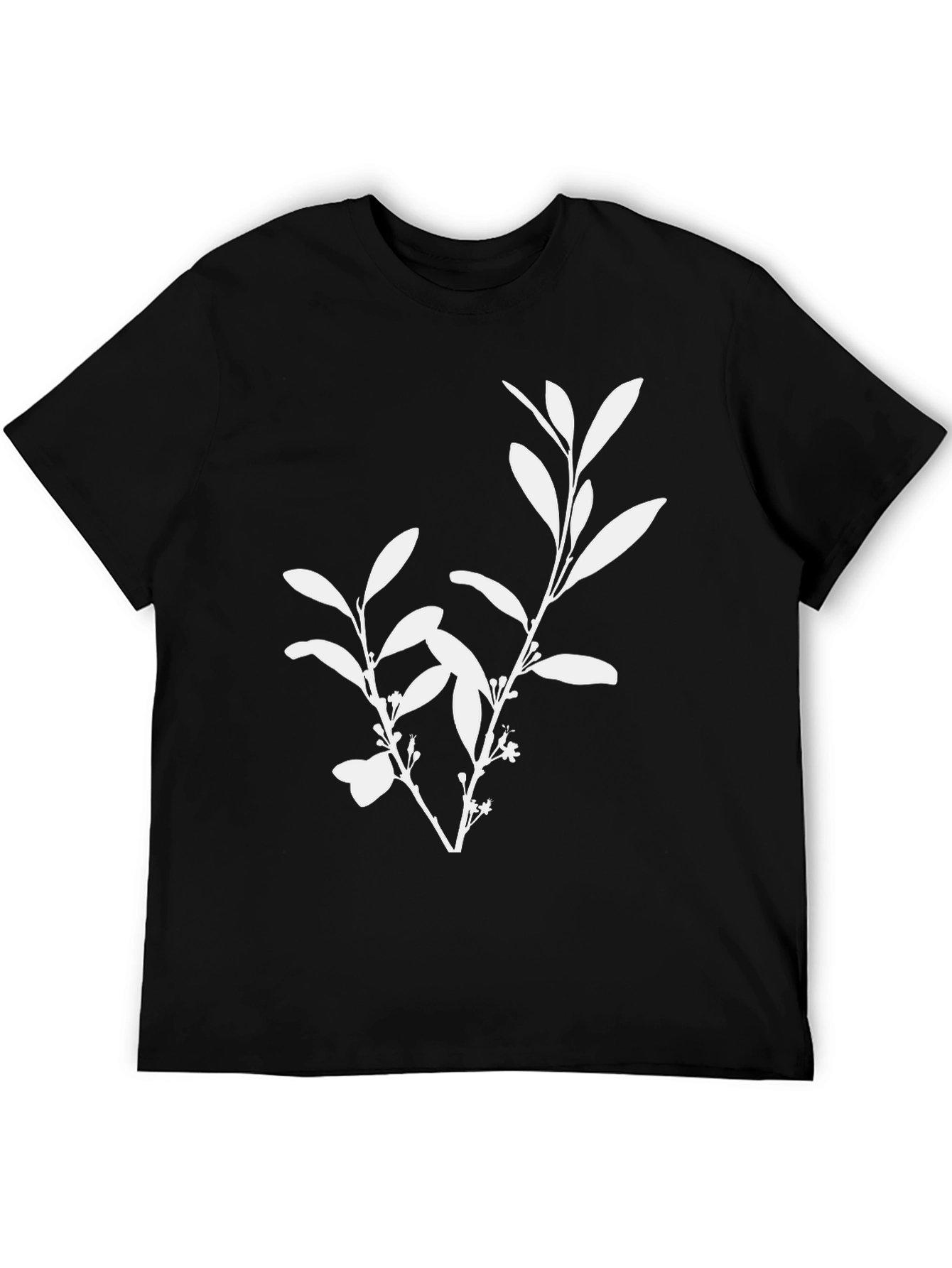 Botanical Print Black T-Shirt