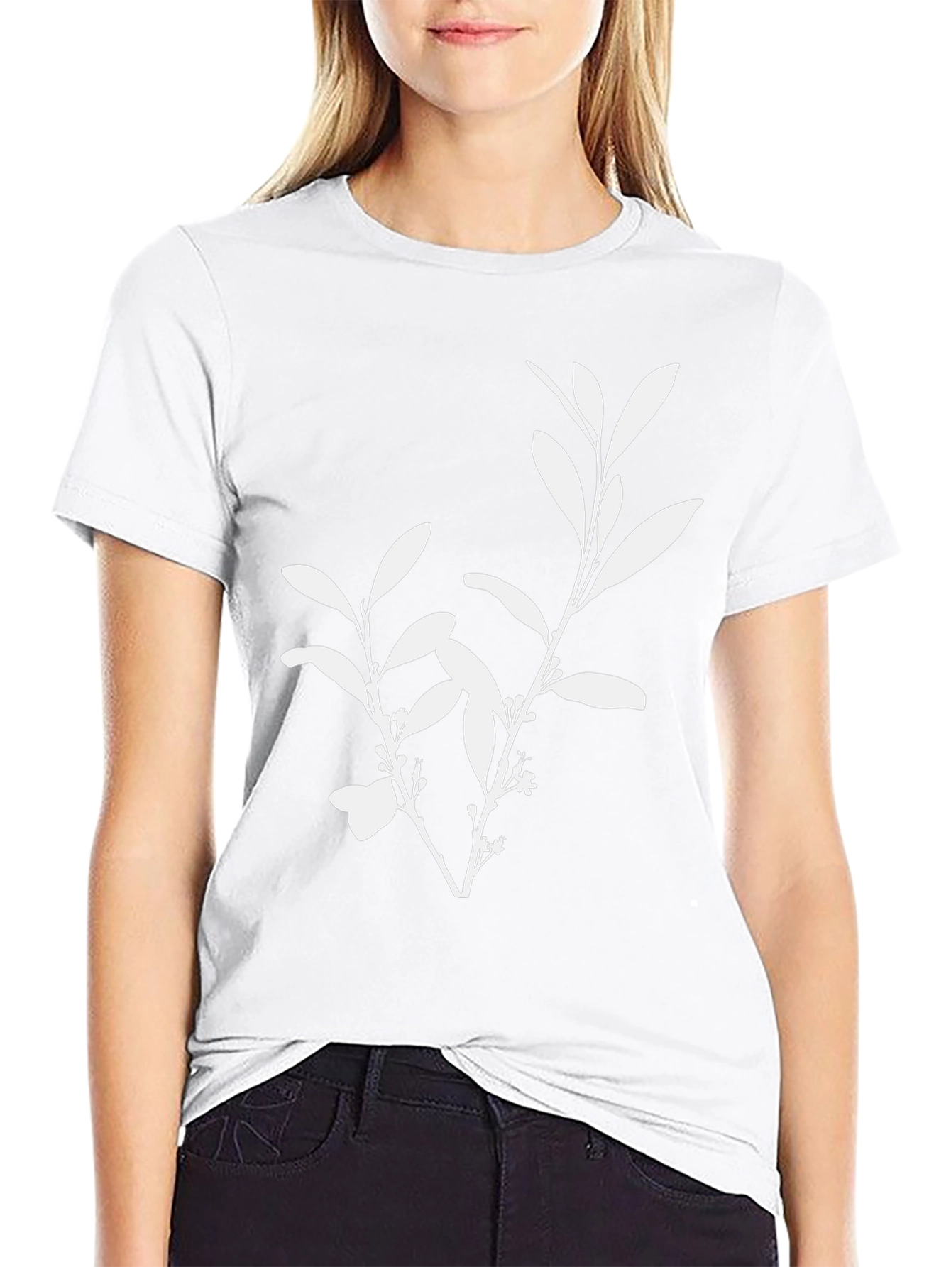 Botanical Print Black T-Shirt