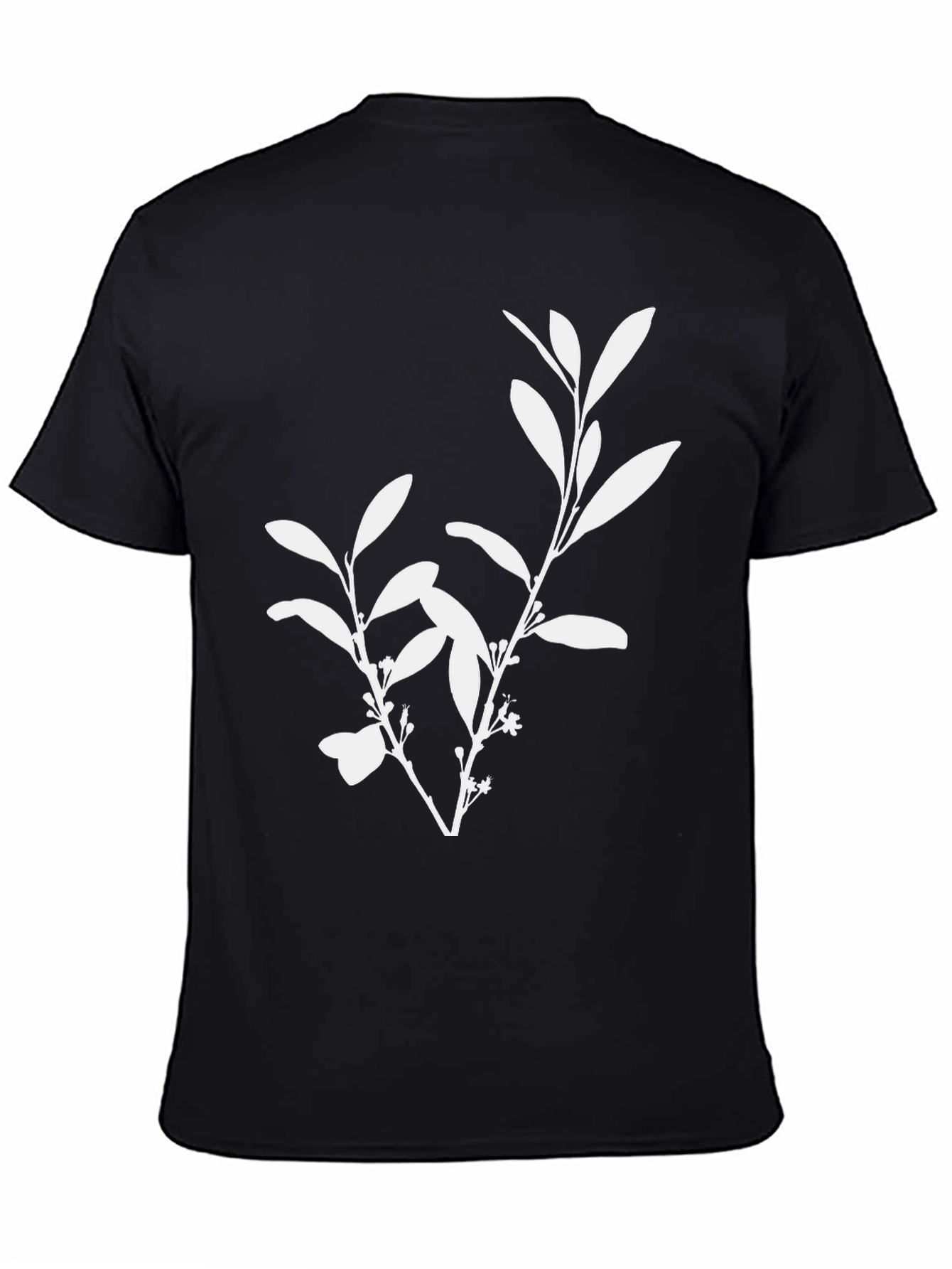 Botanical Print Black T-Shirt
