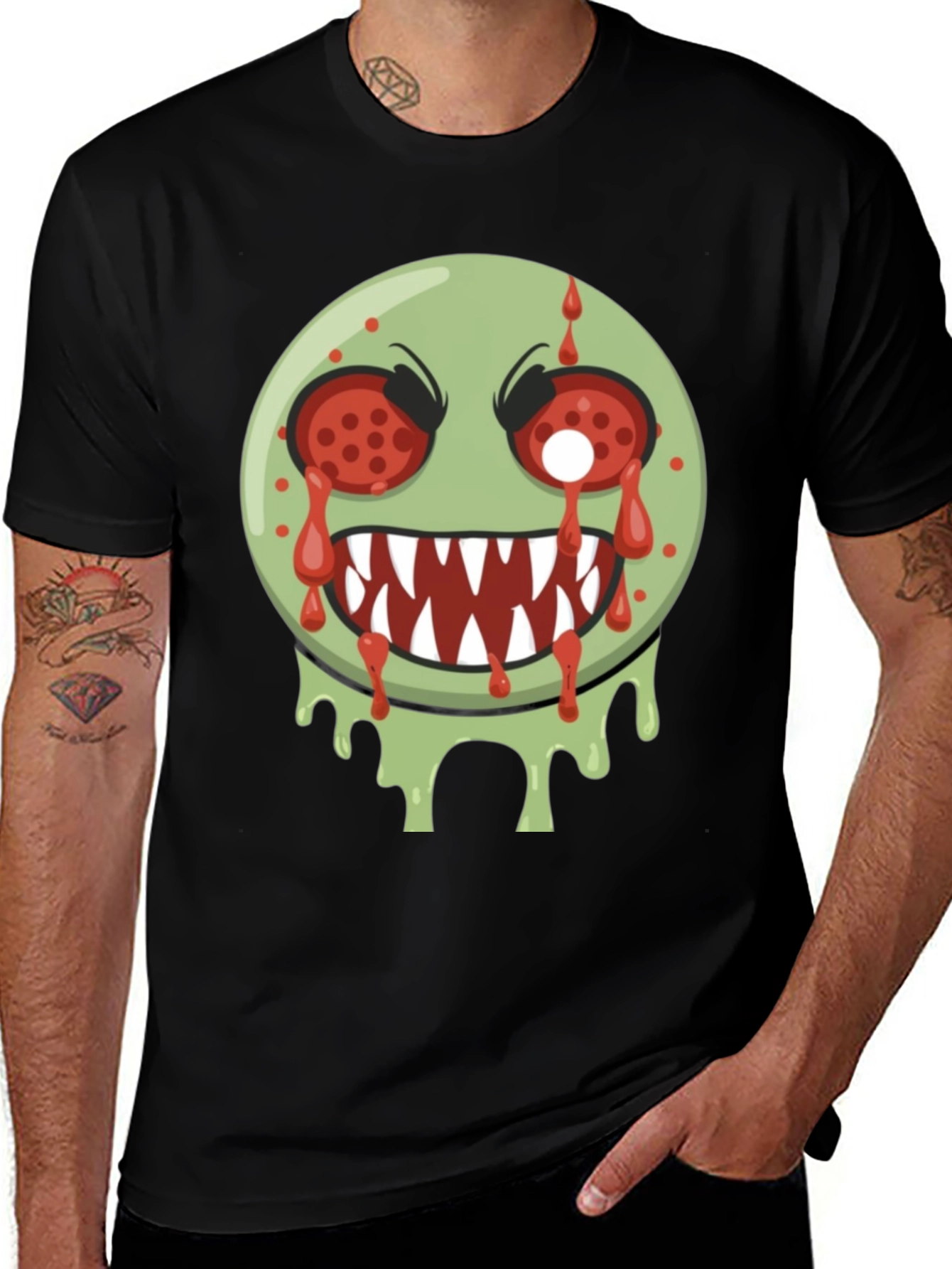 Zombie Emoji Graphic Tee - Spooky Style