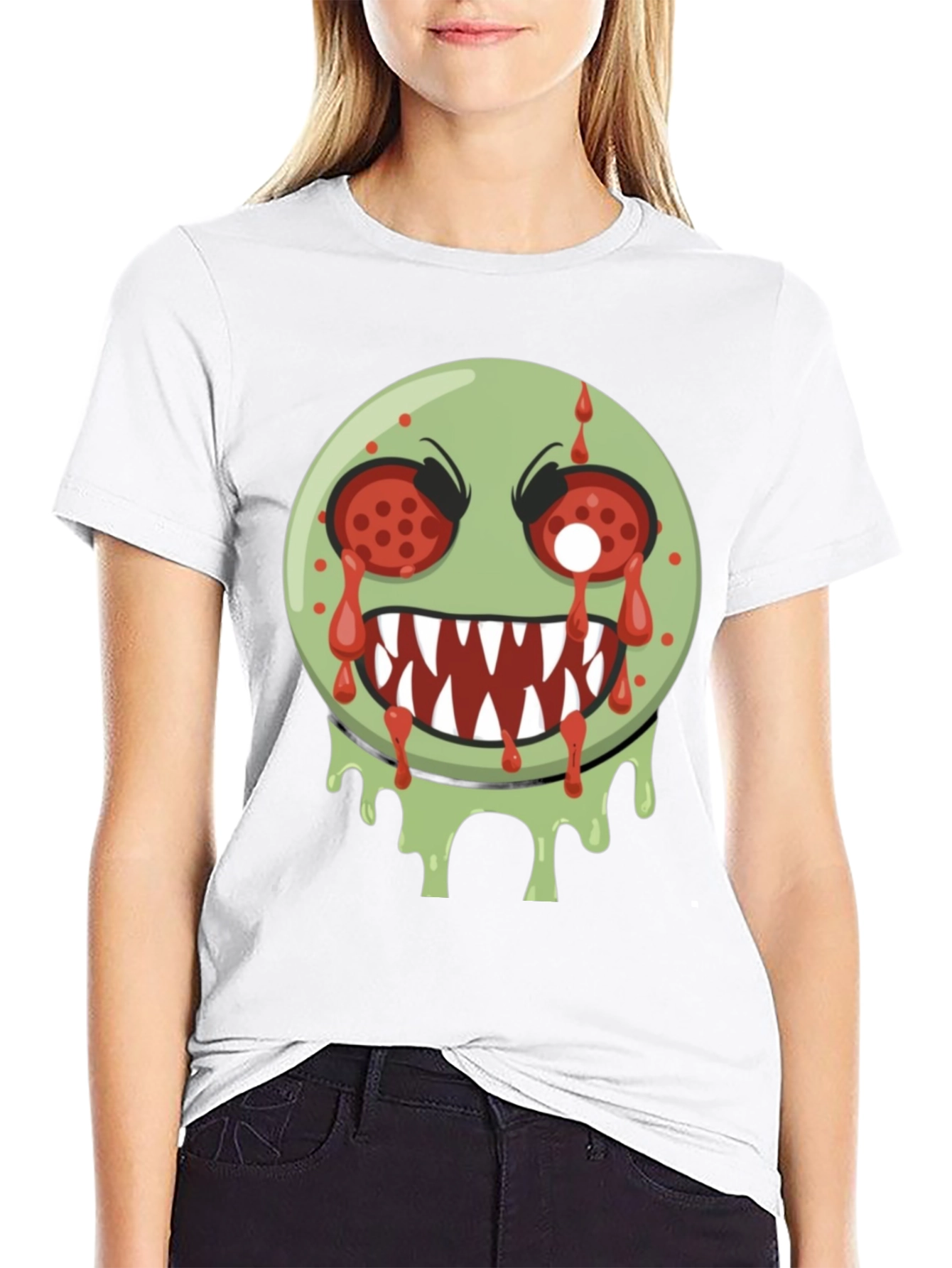 Zombie Emoji Graphic Tee - Spooky Style