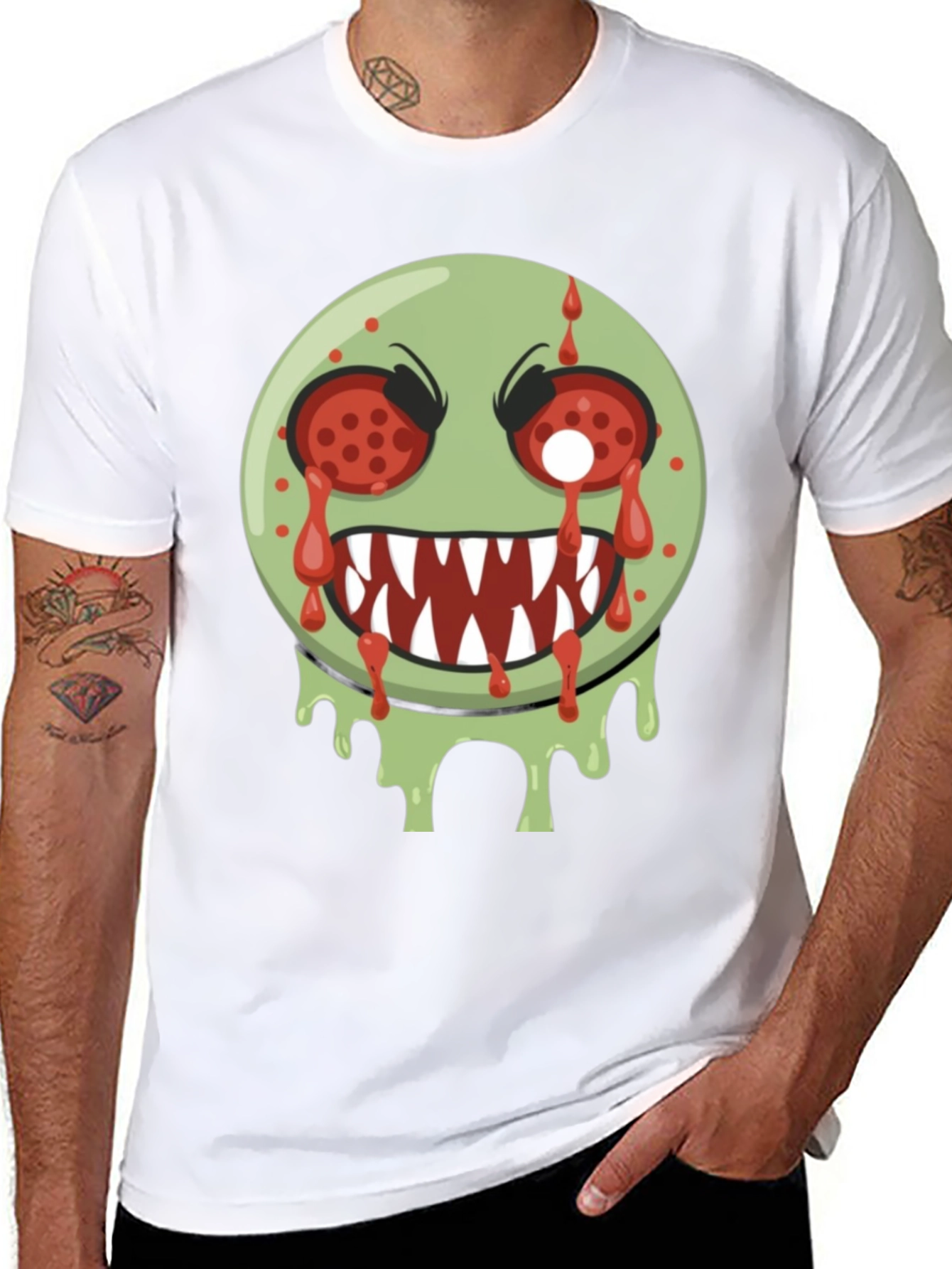Zombie Emoji Graphic Tee - Spooky Style