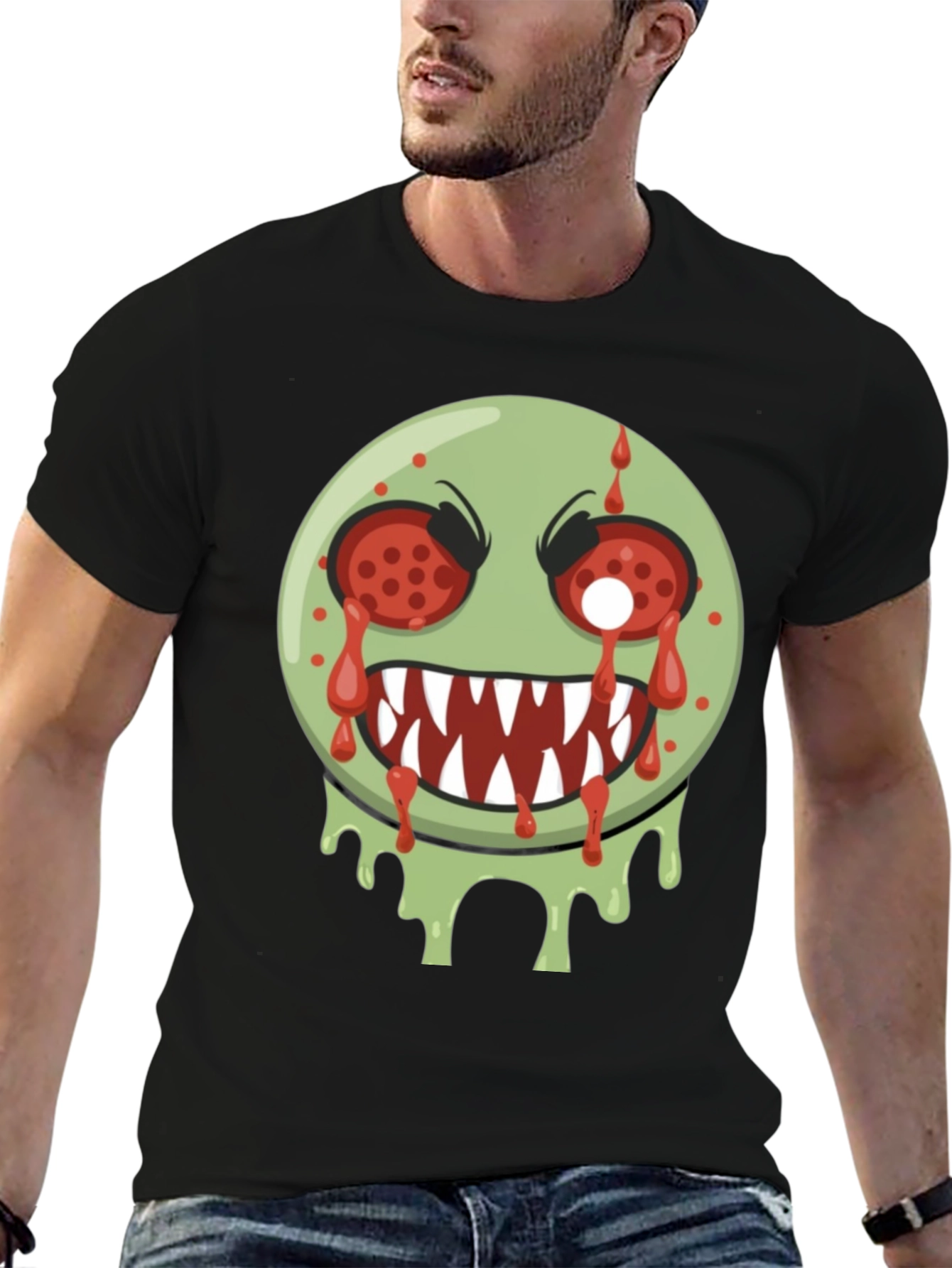 Zombie Emoji Graphic Tee - Spooky Style