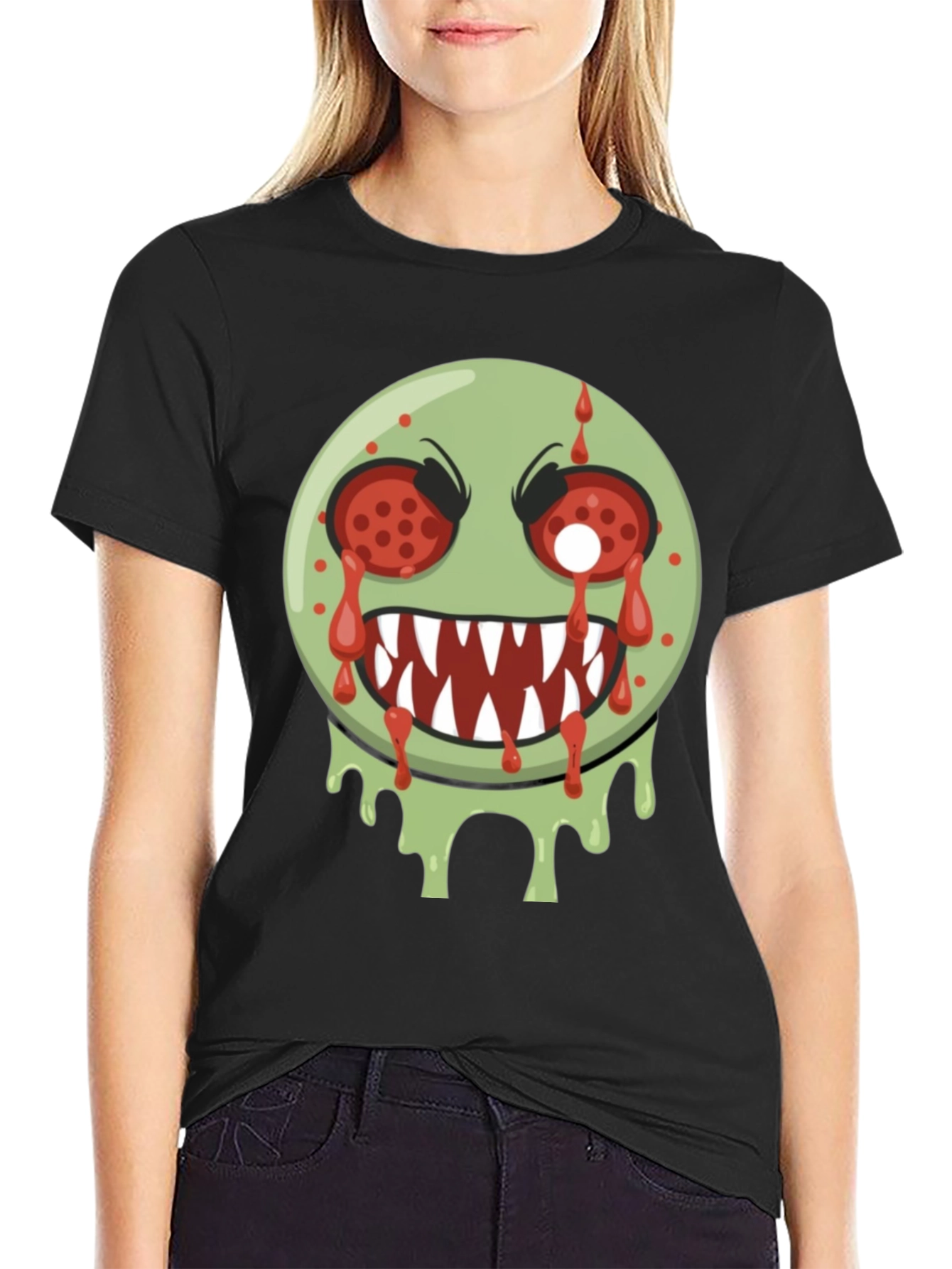 Zombie Emoji Graphic Tee - Spooky Style