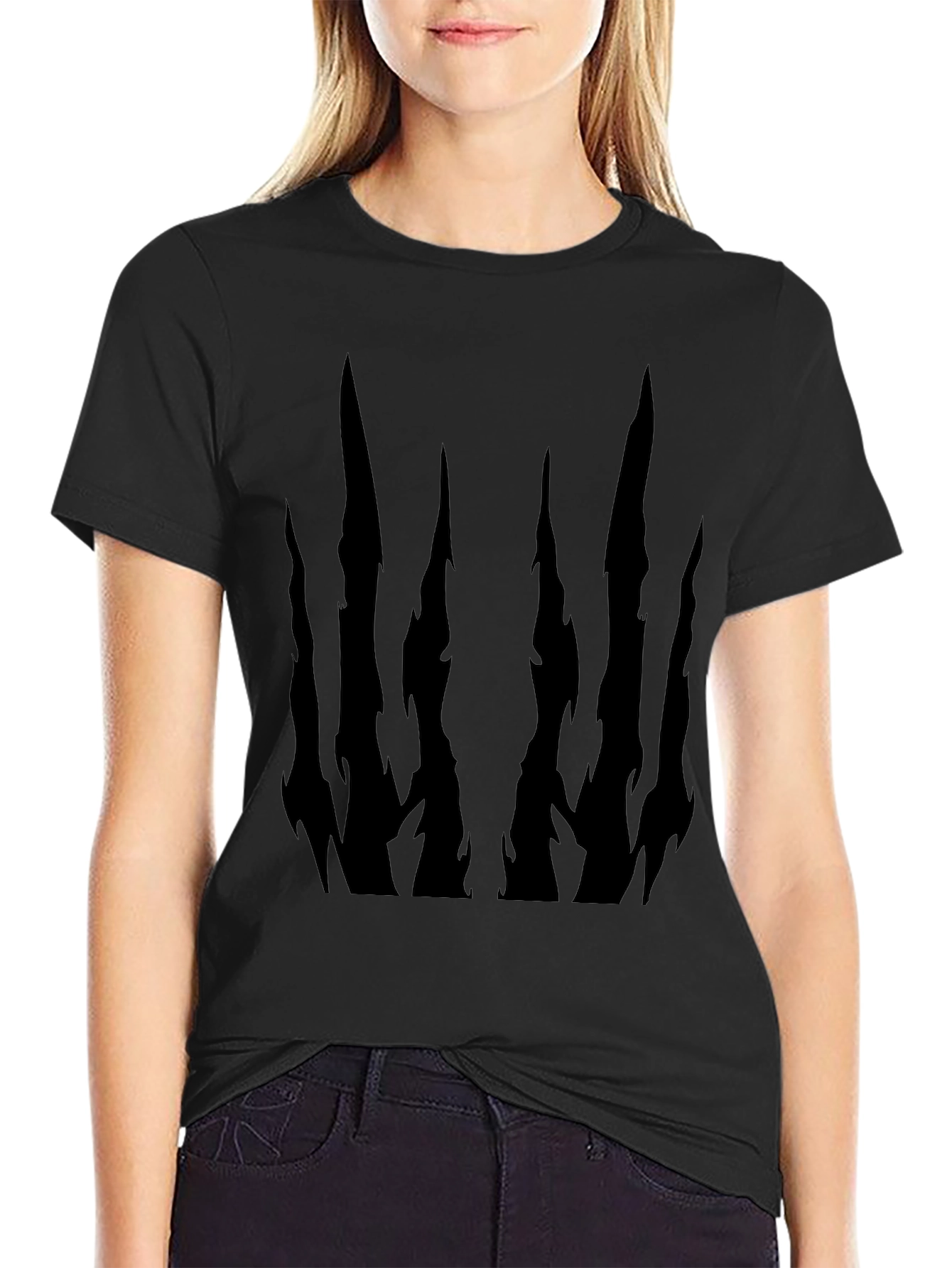 Abstract Dark Spike Graphic T-Shirt